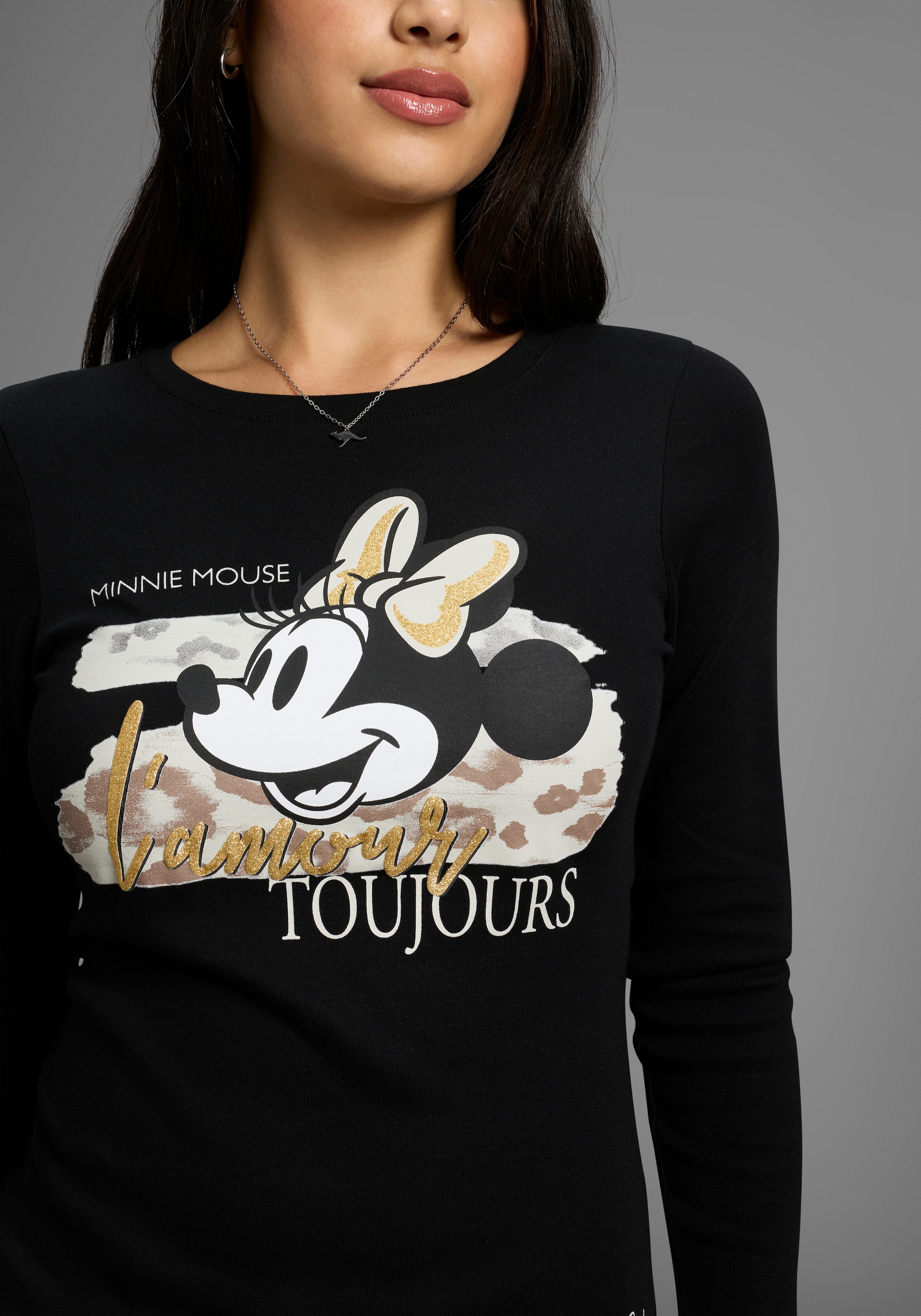 KangaROOS Langarmshirt, mit süßem Minnie-Mouse Print