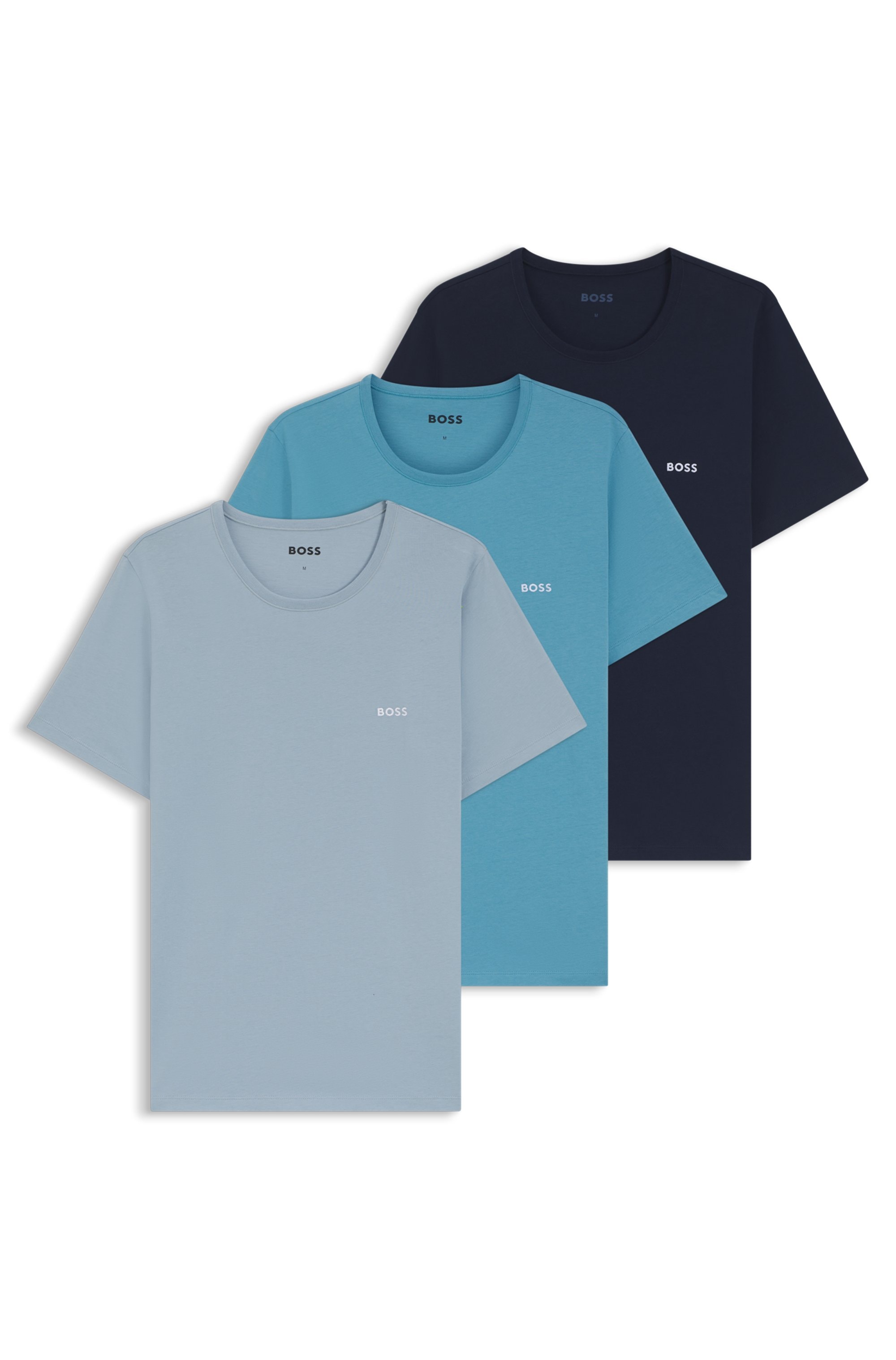 BOSS T-Shirt "TShirtRN 3P Classic", (3 tlg.), mit Logostickerei günstig online kaufen