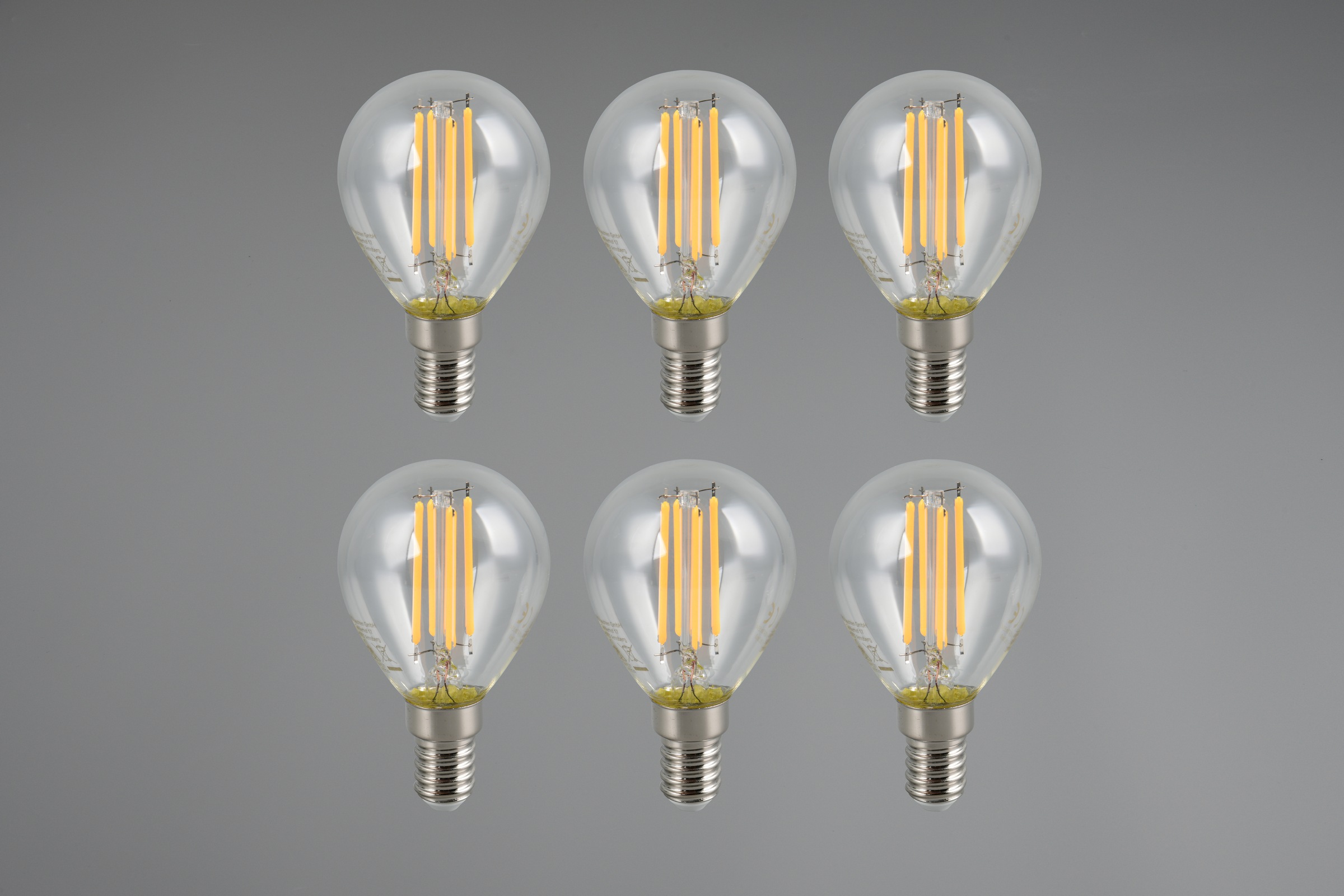 TRIO Leuchten LED-Filament »Leuchtmittel Set E14«, E14, 6 St., Warmweiß, 6er Set Filament Leuchtmittel E14 Fassung, Glühbirne E14 LED warmweiß
