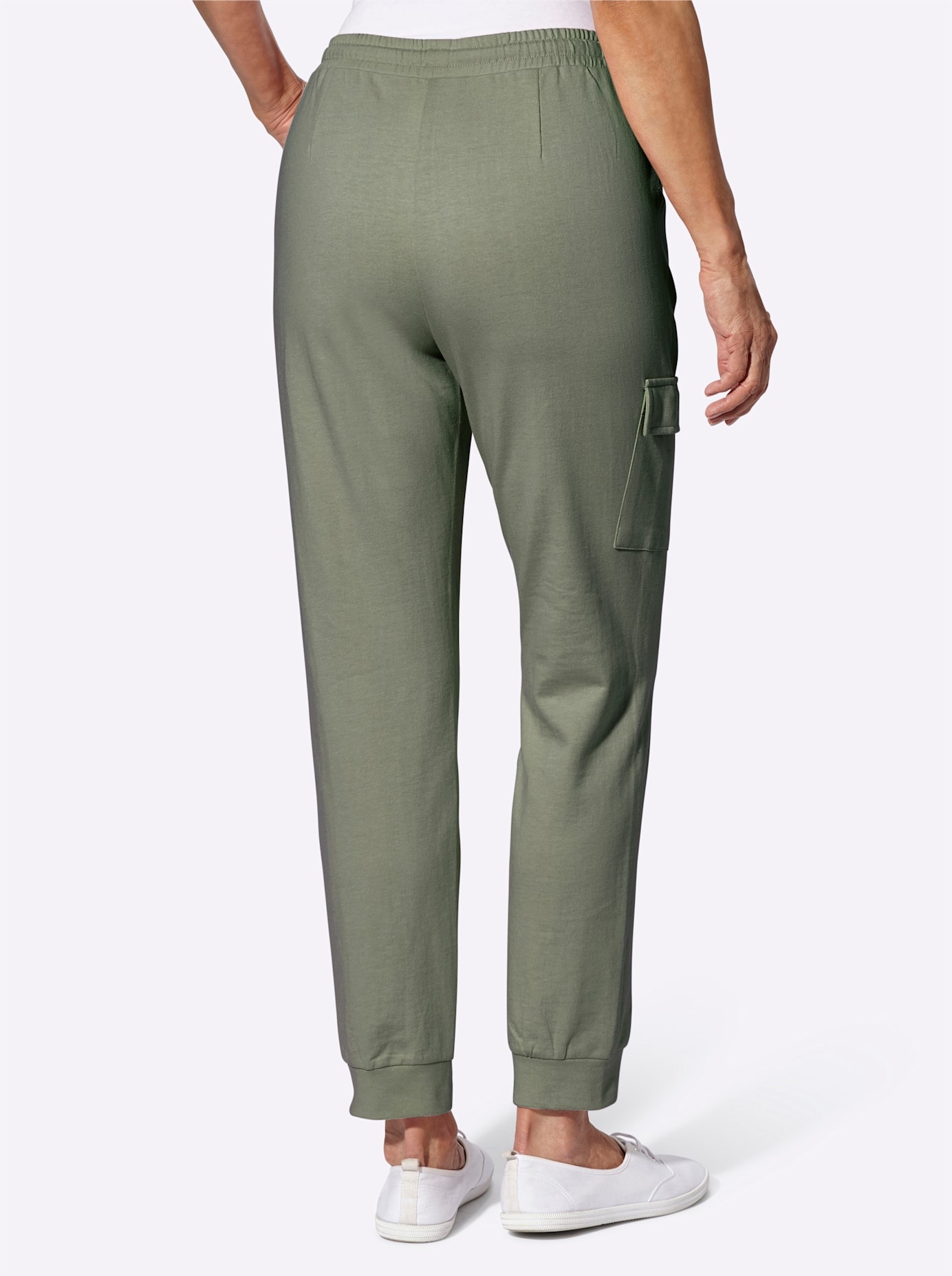 Sweathose CLASSIC BASICS, Damen, Gr. 38, Normalgrößen, grün (khaki), 50% Baumwolle, 50% Polyester, unifarben, Hosen Sweathose 2
