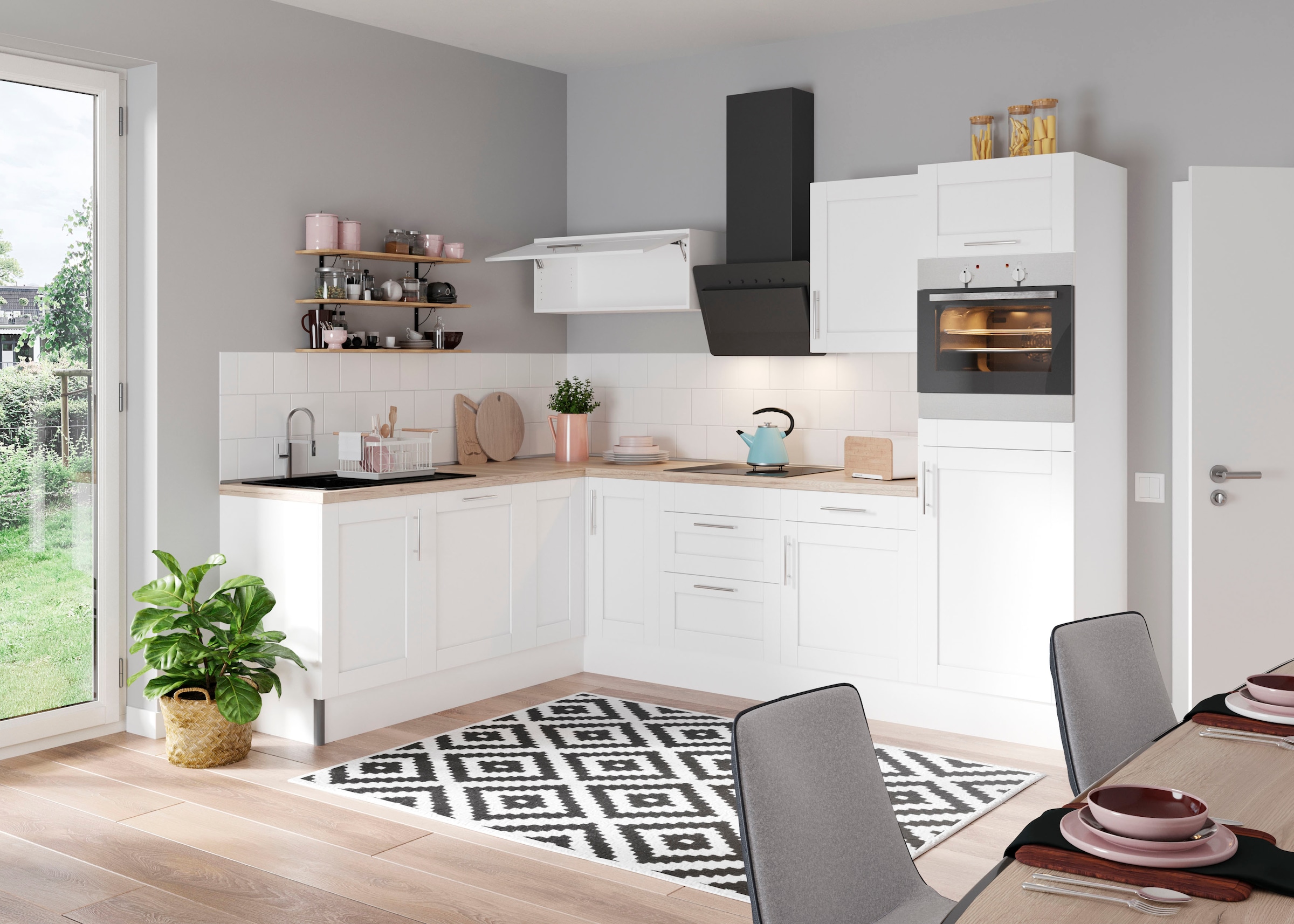 OPTIFIT Küche »Ahus«, 200 x 270 cm breit, wahlweise mit E-Geräten, Soft  Close Funktion | BAUR