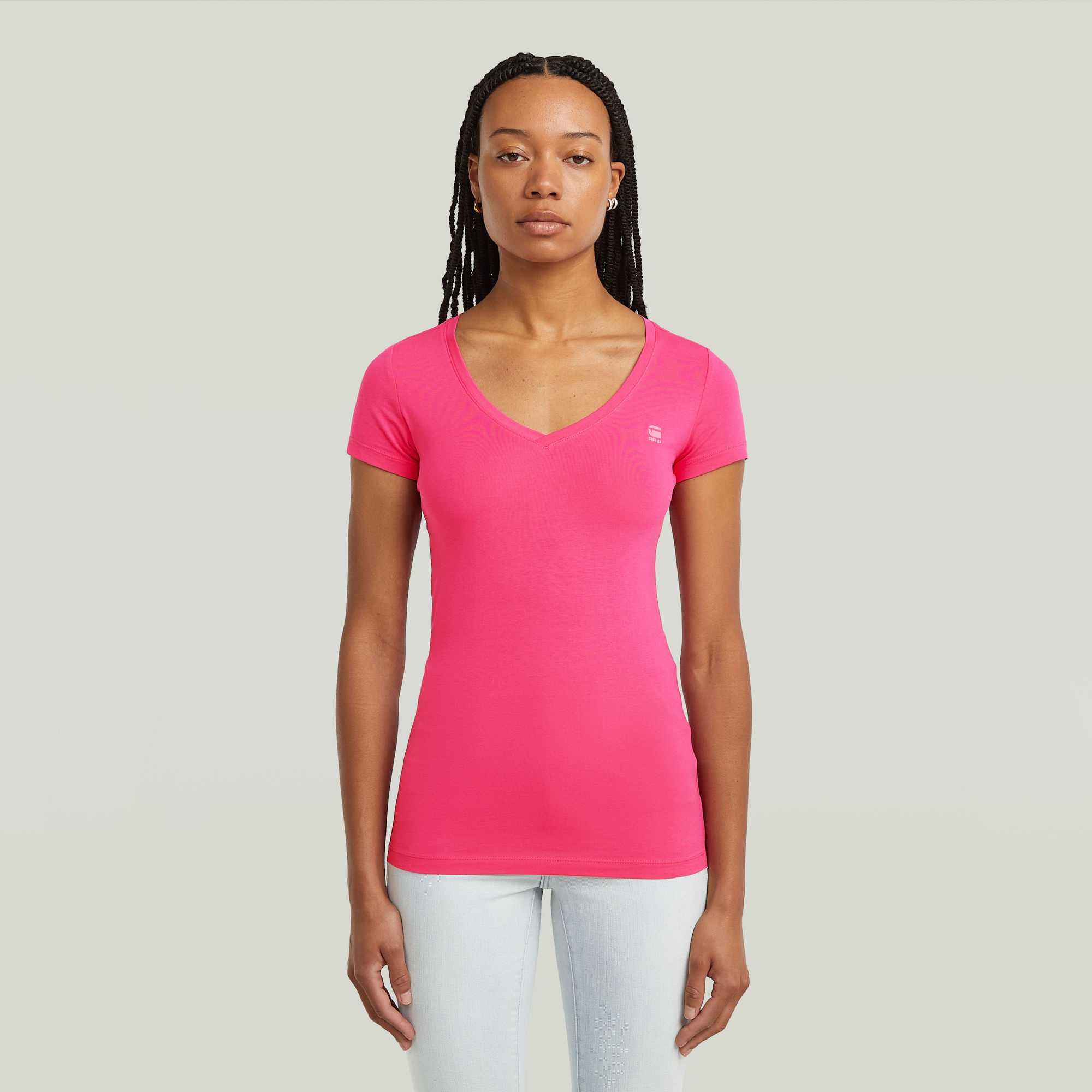 G-STAR V-Shirt »Base v t wmn cap sl«, mit kleinem Logodruck vorne