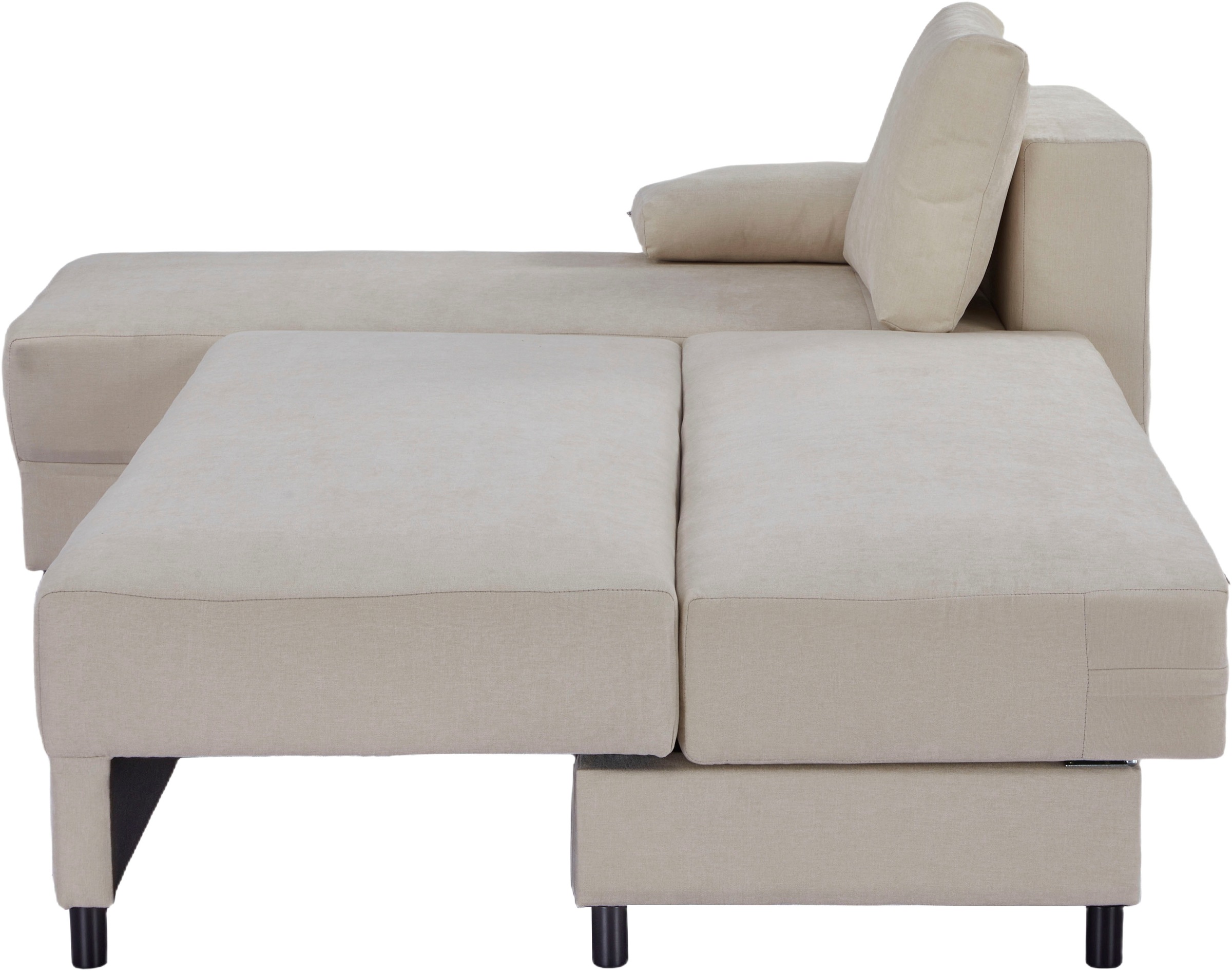 OTTO home Schlafsofa »ONNIKO Ecksofa L-Form, Breite: 240 cm, Feinstruktur-Bezug« mit Bettfunktion & Bettkasten (Liegefläche 120 cm / 240 cm)