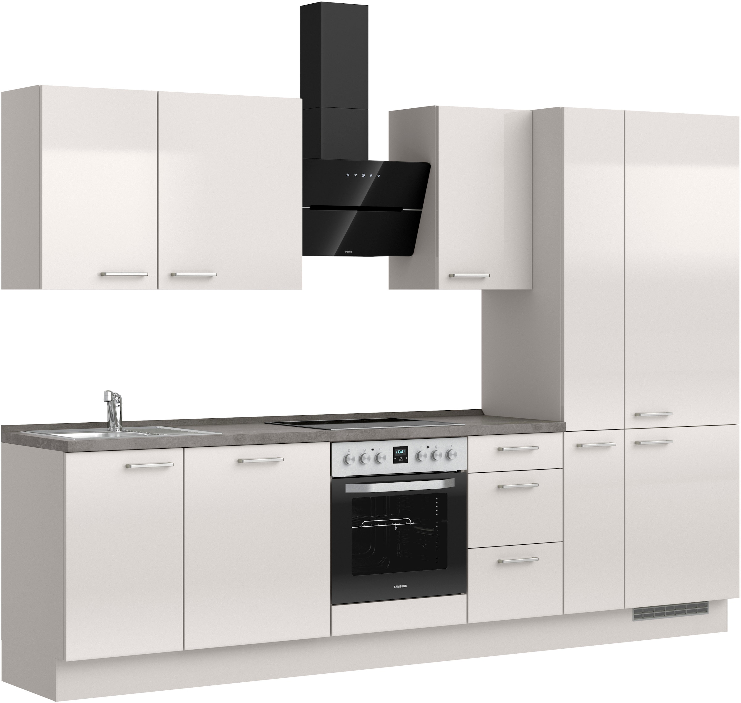 nobilia® Küchenzeile »"Flash II"«, vormontiert, Ausrichtung wählbar, Breite 300 cm, wahlw. mit E-Geräten
