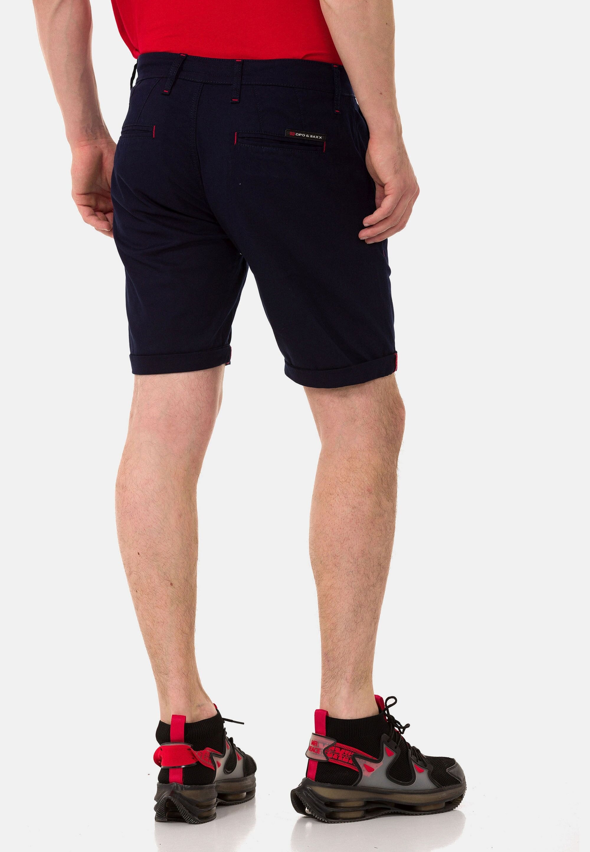 Thumbnail - Cipo & Baxx Stoffhose "Shorts" im unifarbenen Look