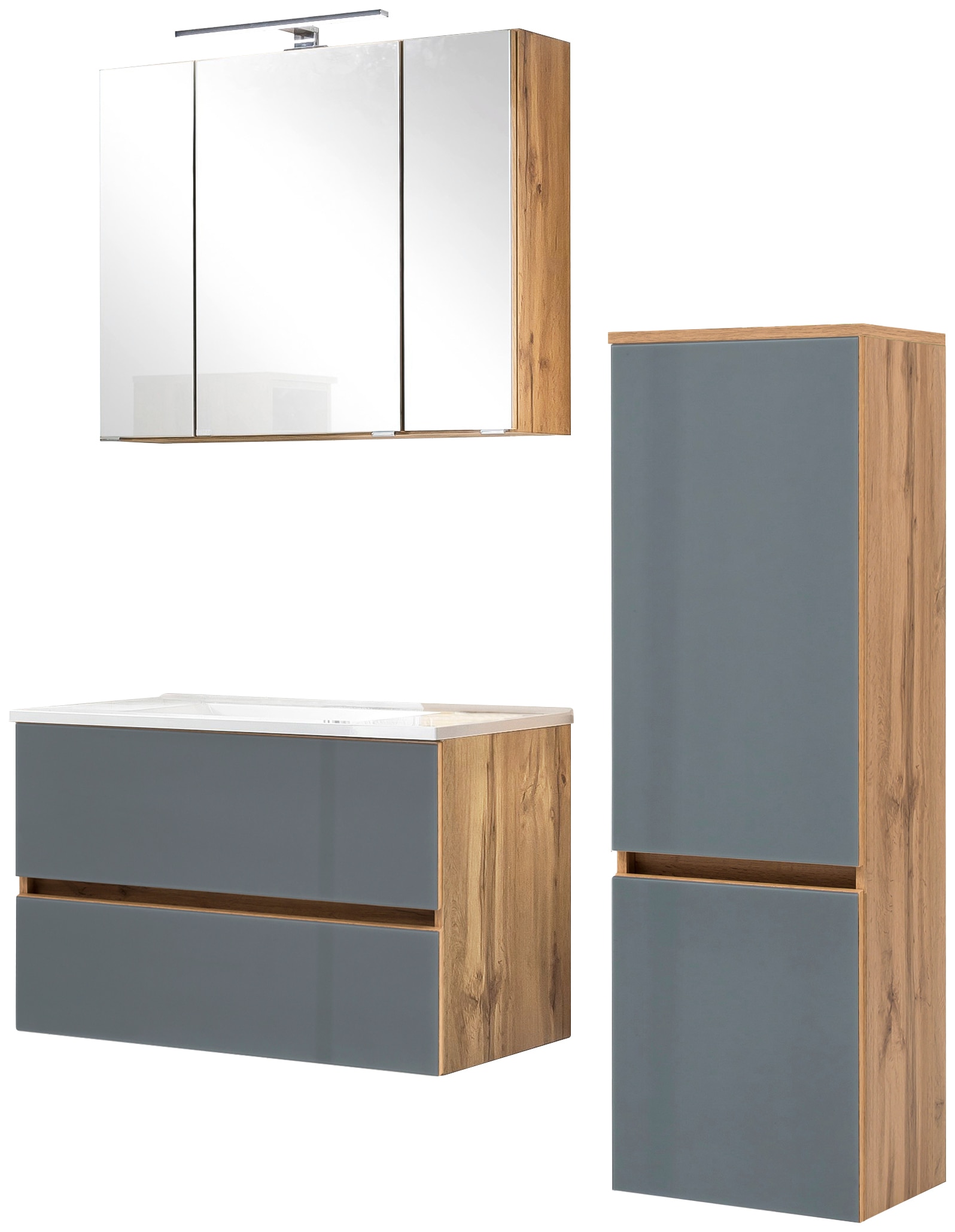 welltime Badezimmer-Set "Horki" Set, 3 Stk. tlg. bestehend aus Waschtisch-S günstig online kaufen