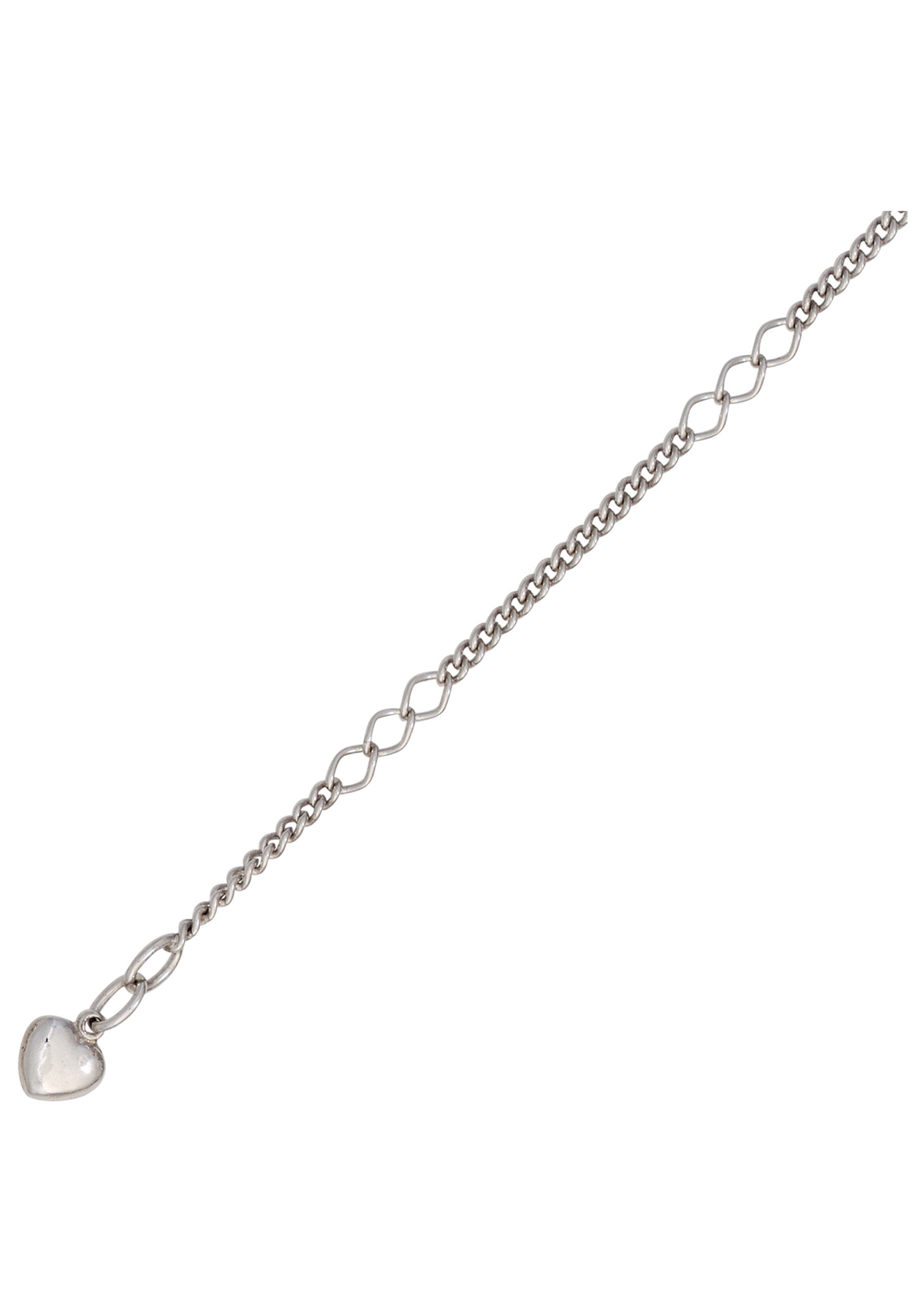 JOBO Fußkette »Fußkettchen Herz 3,1 mm« 925 Silber rhodiniert 27 cm