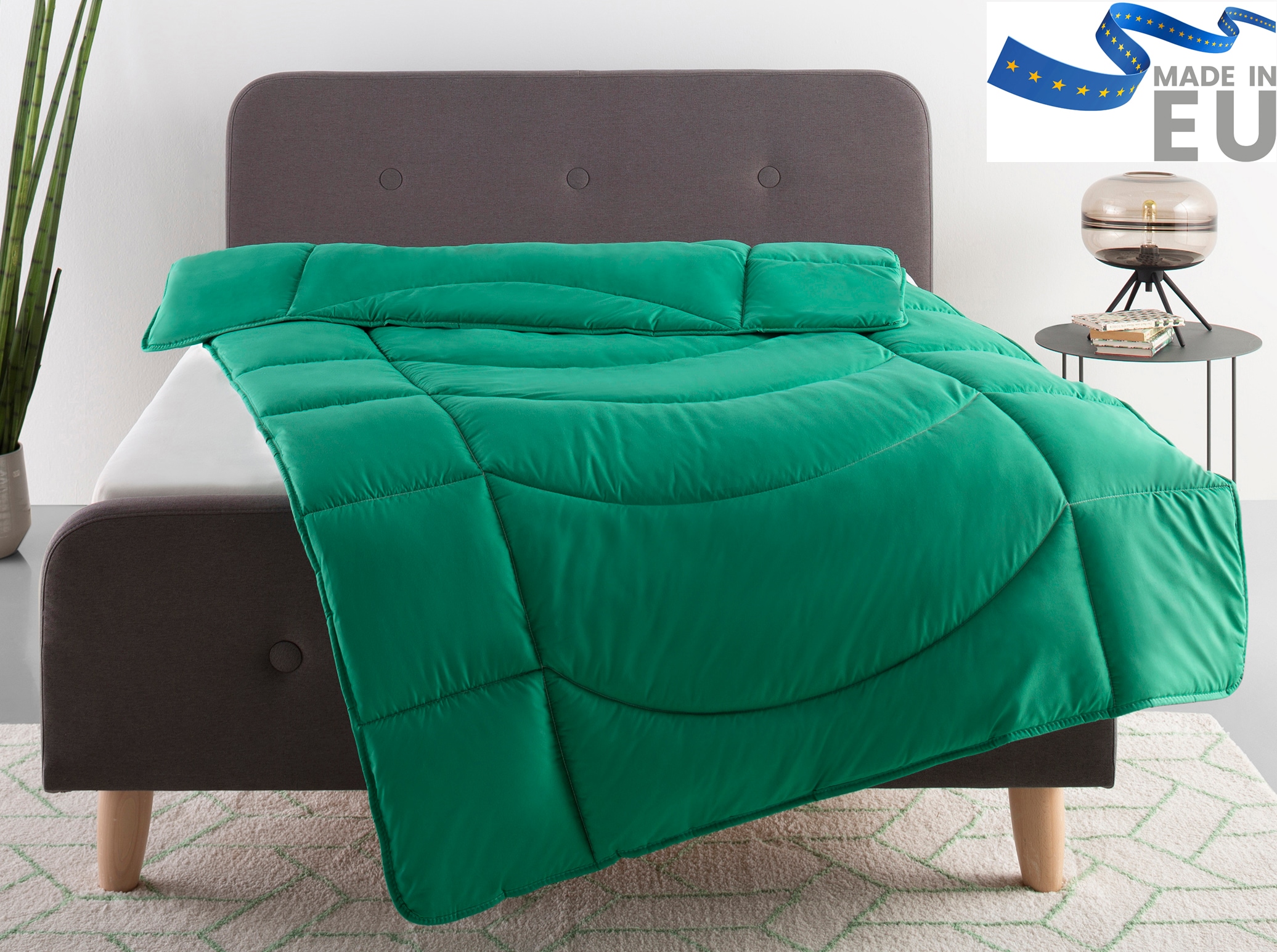 OTTO home Microfaserbettdecke "Microlux, Bettdecke 135x200 cm und Übergrößen bis 240x220cm" normal Füllung Feuchtigkeitsregulierende 3D Klimafaser (Polyester) 1 Stk. tlg. fest versteppter Bezug - keine Bettwäsche nötig, Sommer, Winter