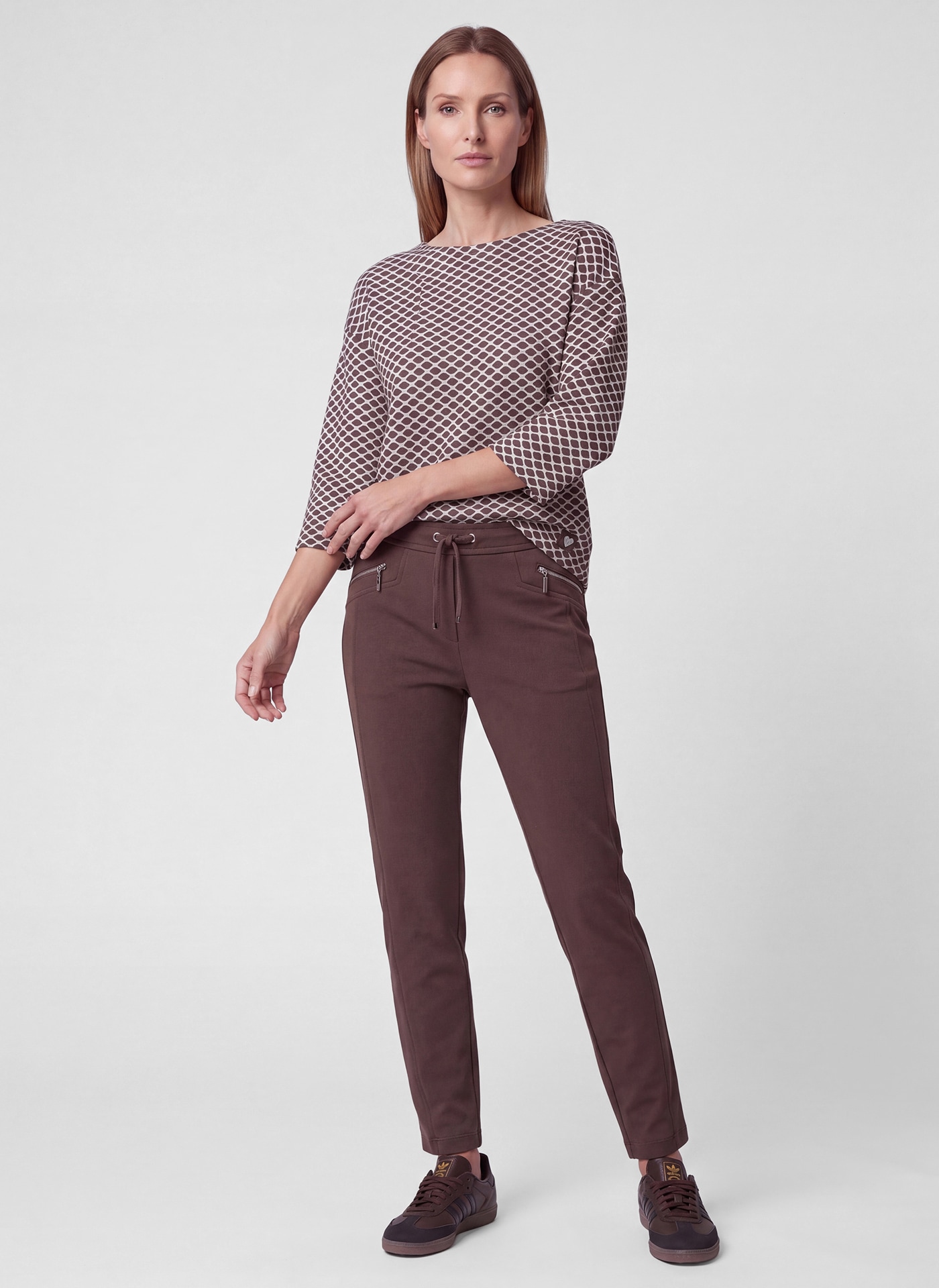 Rabe 3/4-Arm-Shirt mit Allover-Muster und Viskose/Stretch
