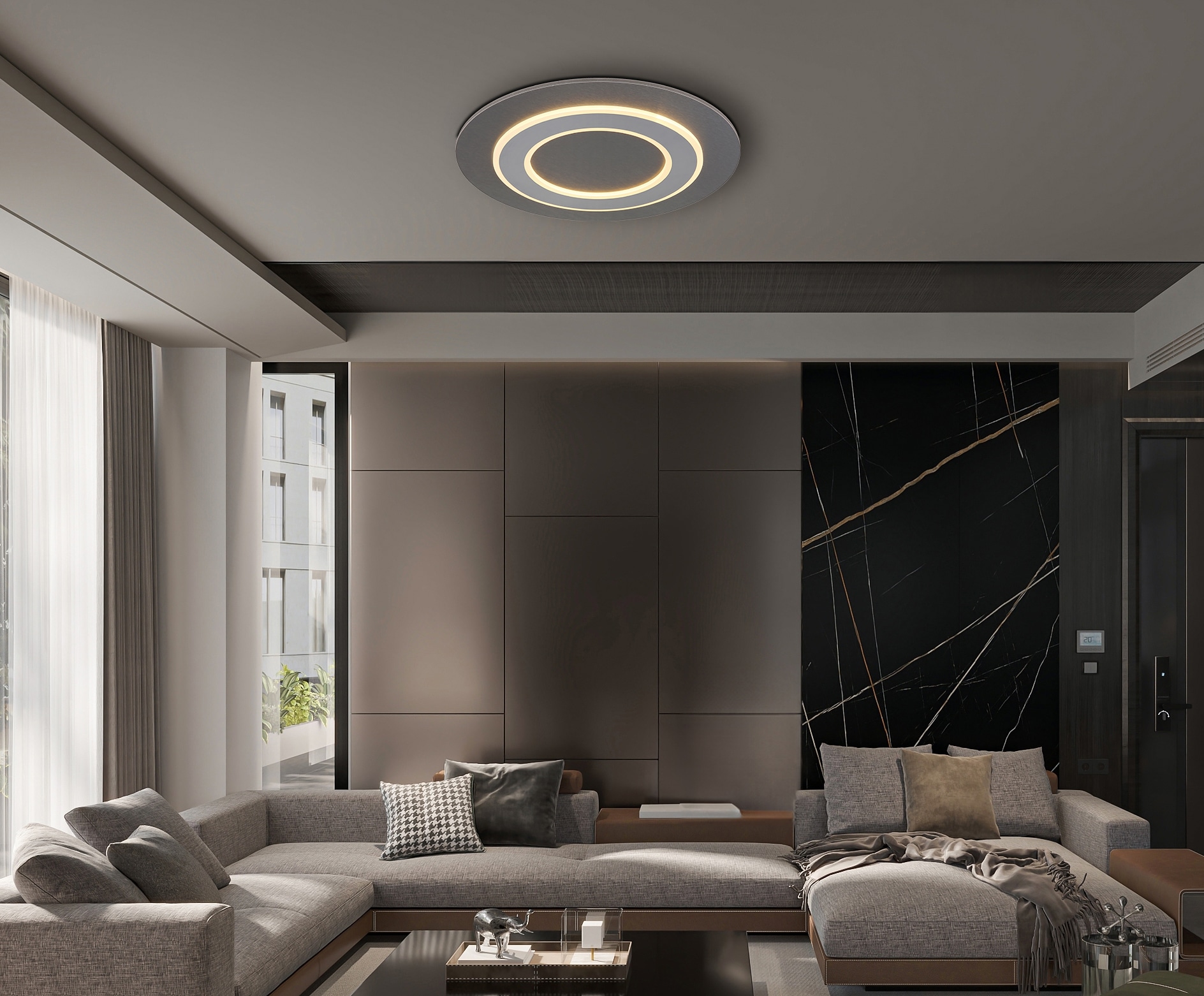 GLOBO LIGHTING LED Deckenleuchte »JAYDEN«, Leuchtmittel LED-Modul | LED fest integriert, Deckenlampe/rund/Wohnzimmer/Schlafzimmer/elegant