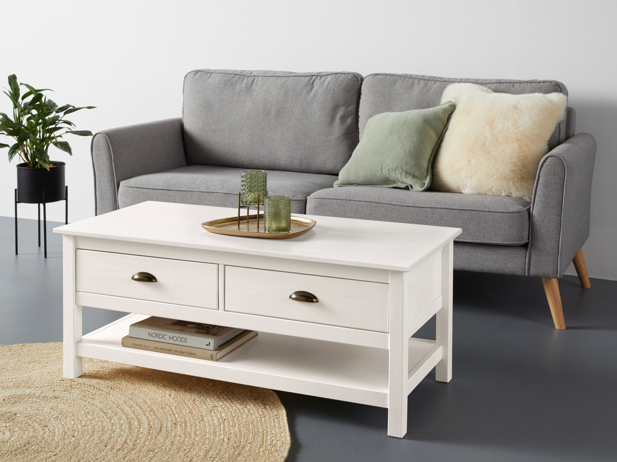 OTTO home Couchtisch "Schröder" mit 2 Schubladen und 1 Einlegeboden, aus ma günstig online kaufen