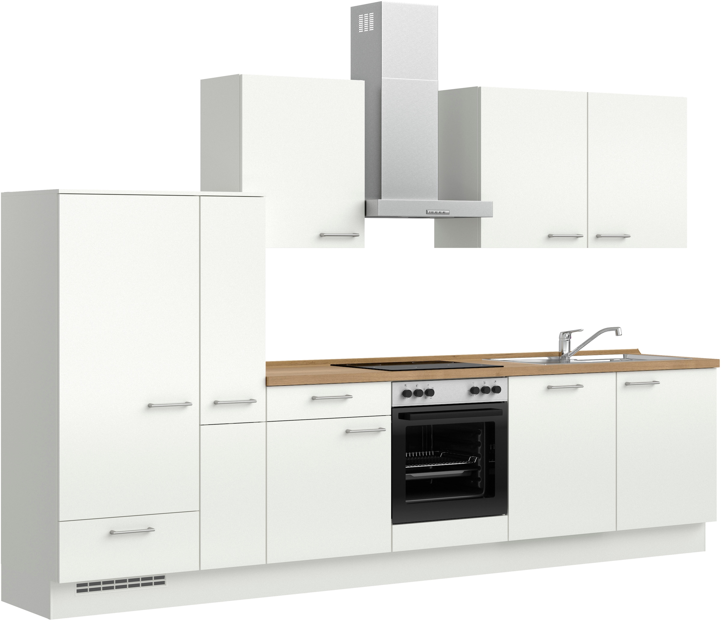nobilia® Küchenzeile »"Laser I"«, vormontiert, Ausrichtung wählbar, Breite 330 cm, wahlw. mit E-Geräten