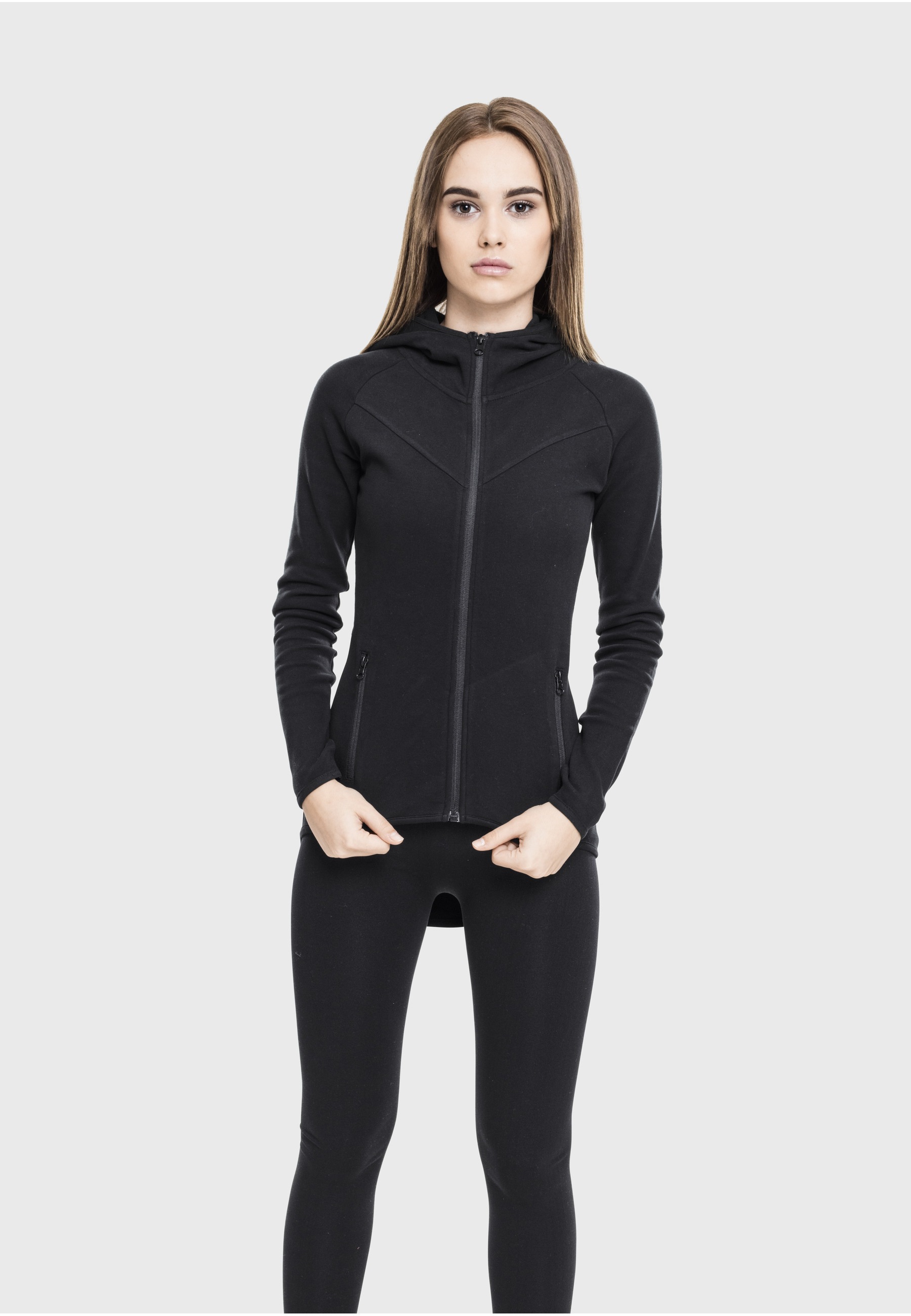 URBAN CLASSICS Sweatjacke »Urban Classics Damen Ladies Athletic Interlock Zip Hoody« 1 Stk.