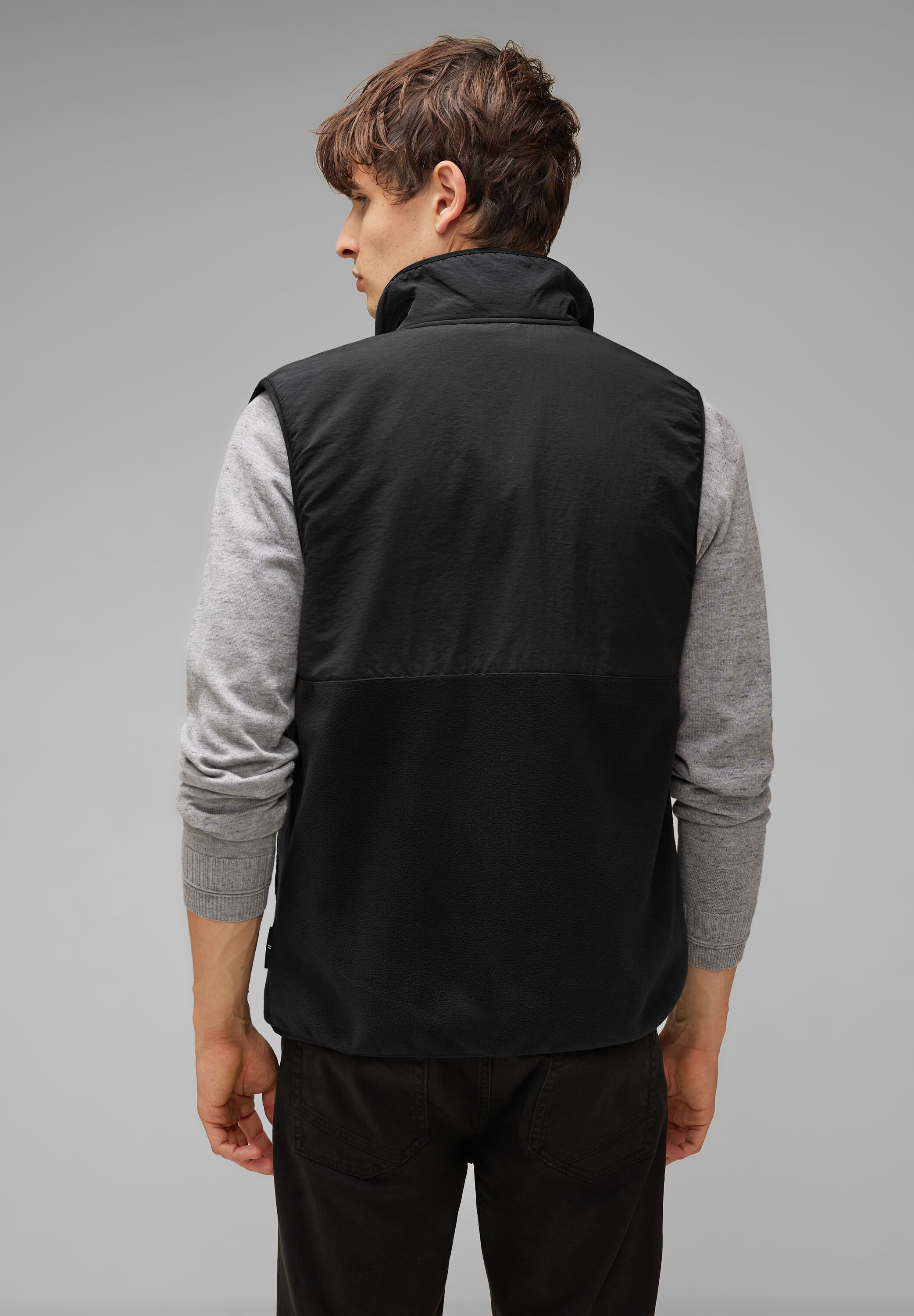 STREET ONE MEN Kurzweste, aus softem Materialmix
