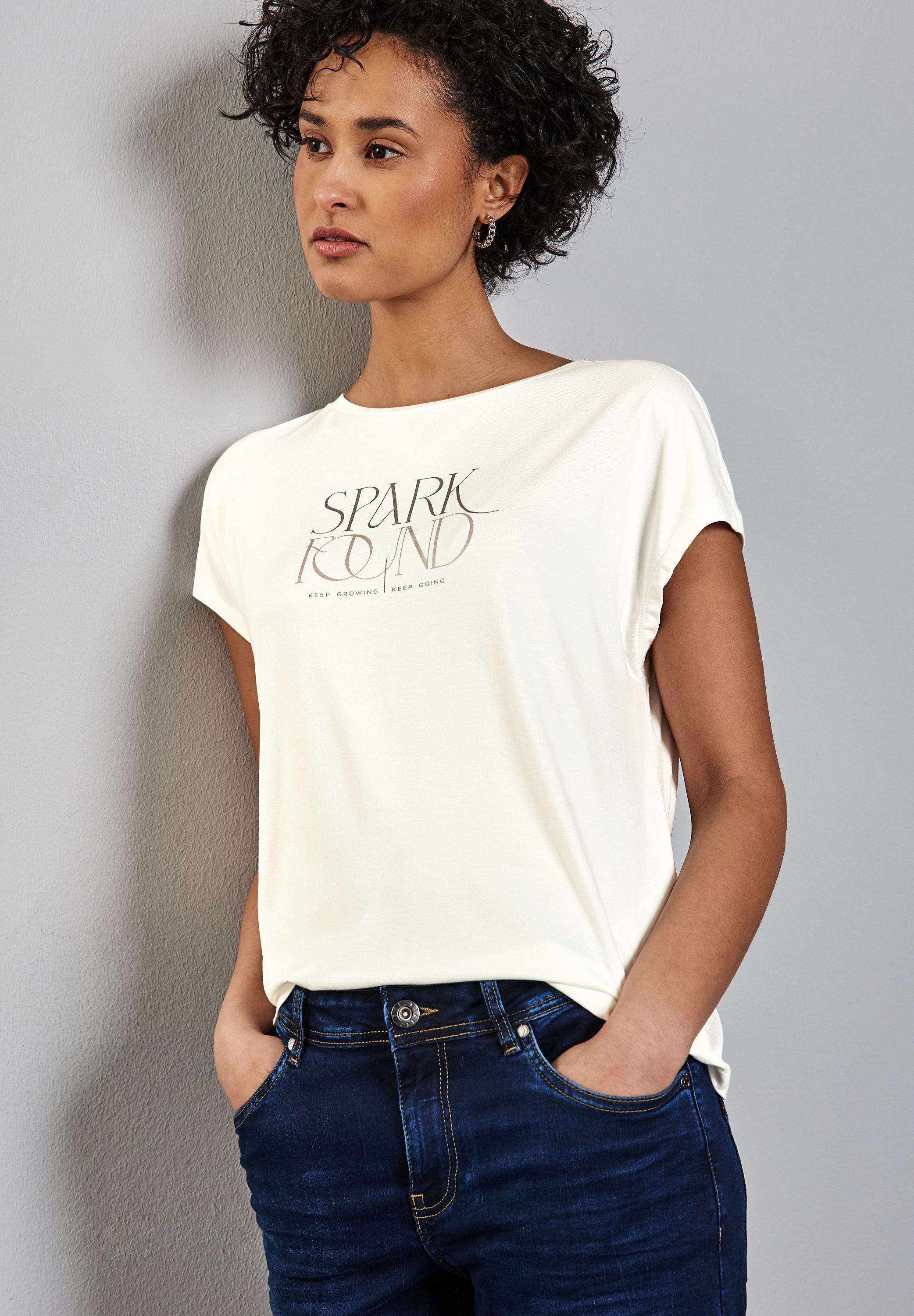 STREET ONE Print-Shirt aus strecthigem Viskosematerial günstig online kaufen