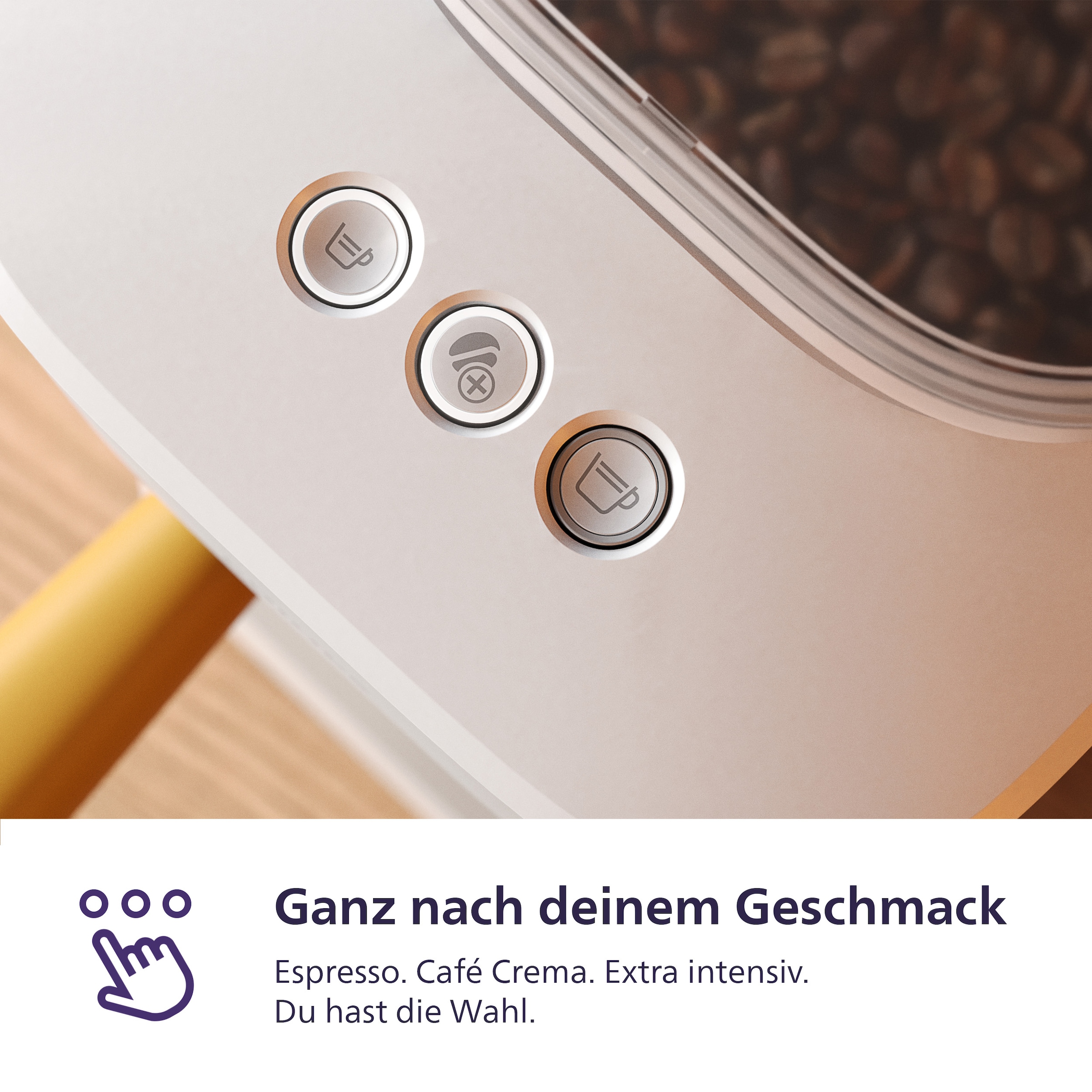 PHILIPS baristina Espressomaschine »BAR302/20 mit Mahlwerk für ganze Bohnen«, 16 bar Pumpendruck, Naturweiß/Eschenholz