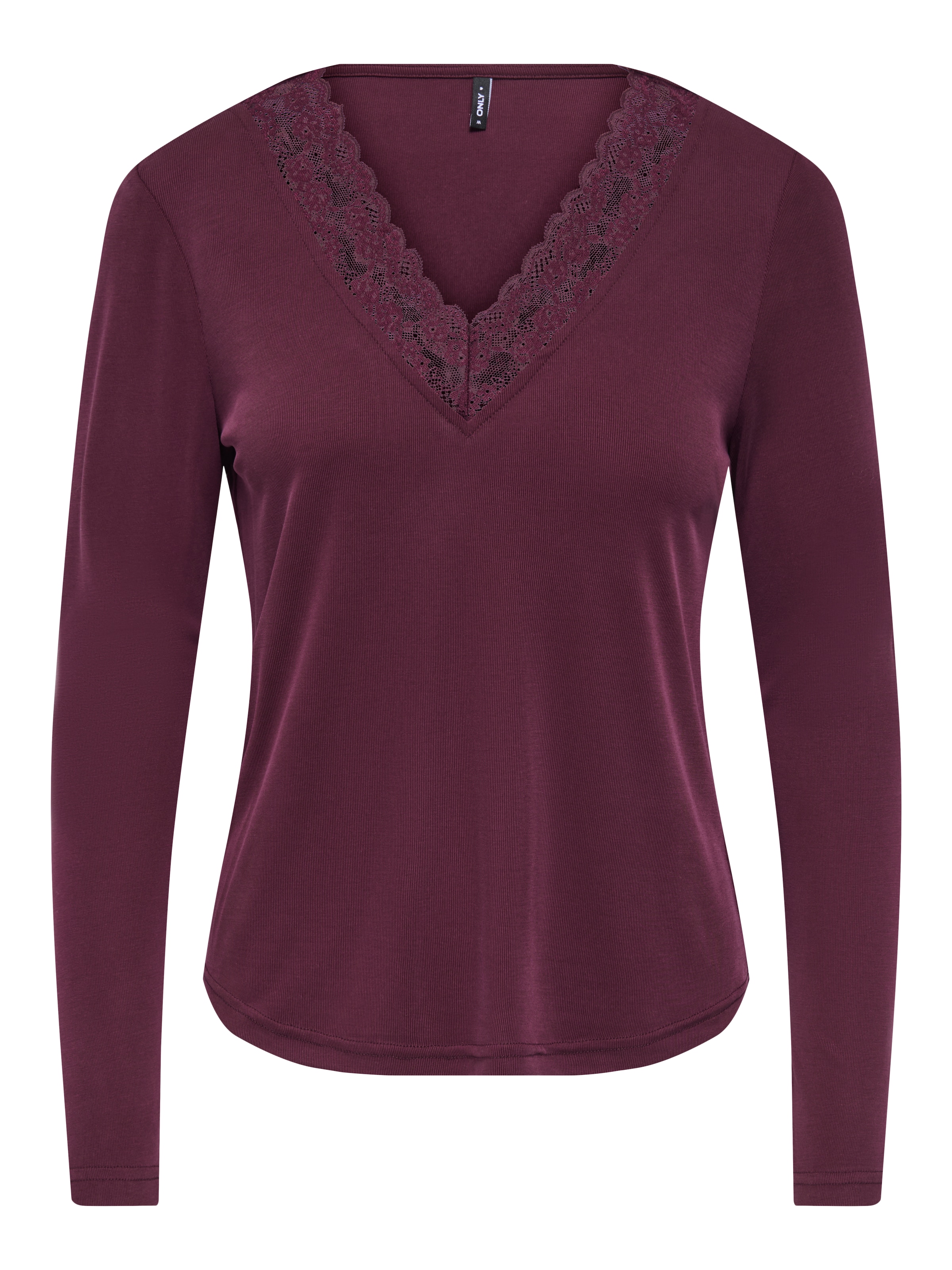 ONLY Langarmshirt »ONLIDA L/S V NECK LACE TOP CS JRS« Viskosemischung, regular fit