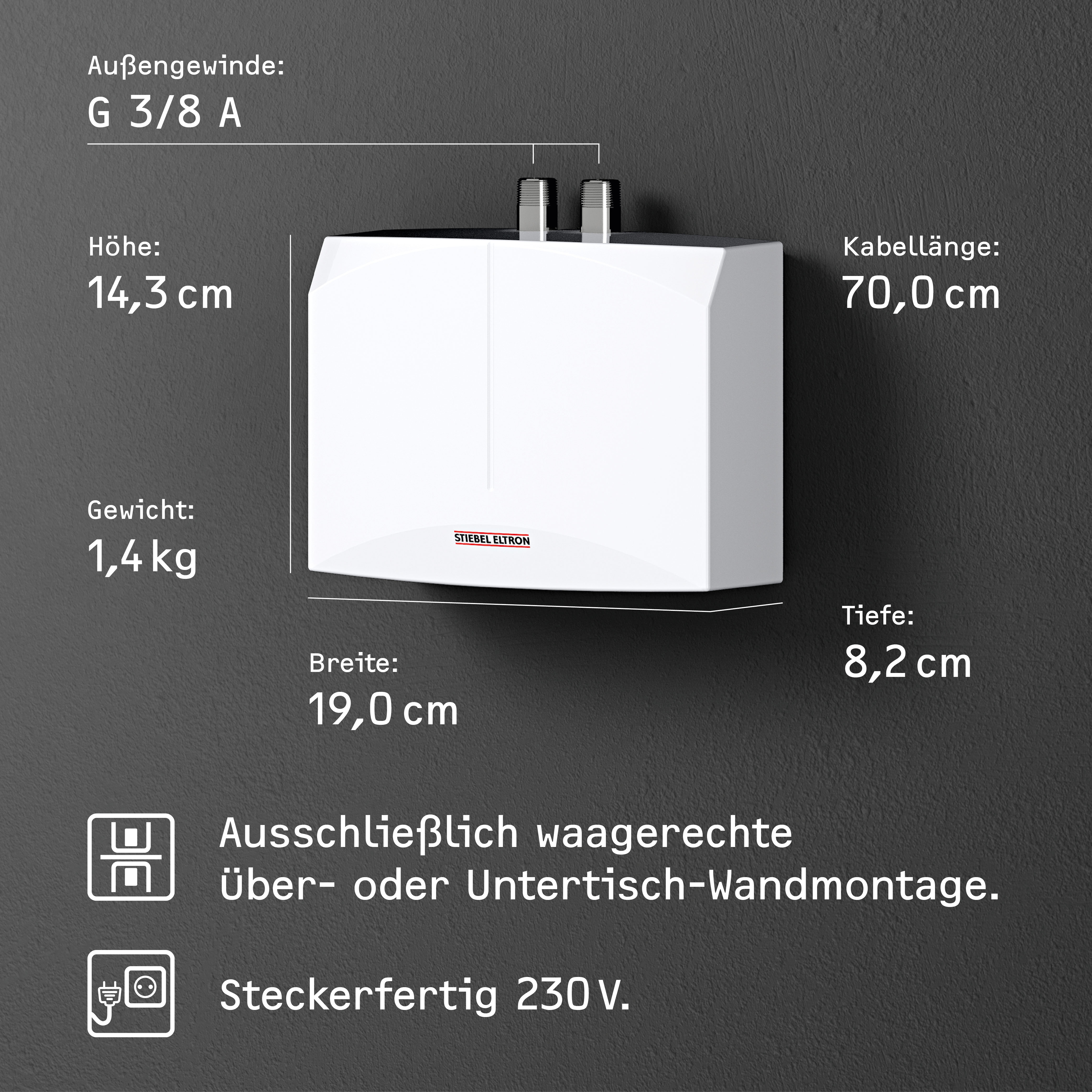 Thumbnail - STIEBEL ELTRON Klein-Durchlauferhitzer "DNM 3 + MAE-W mit Waschtischarmatur, für Handwaschbecken," Set, 3,5 kW, m. Steck...
