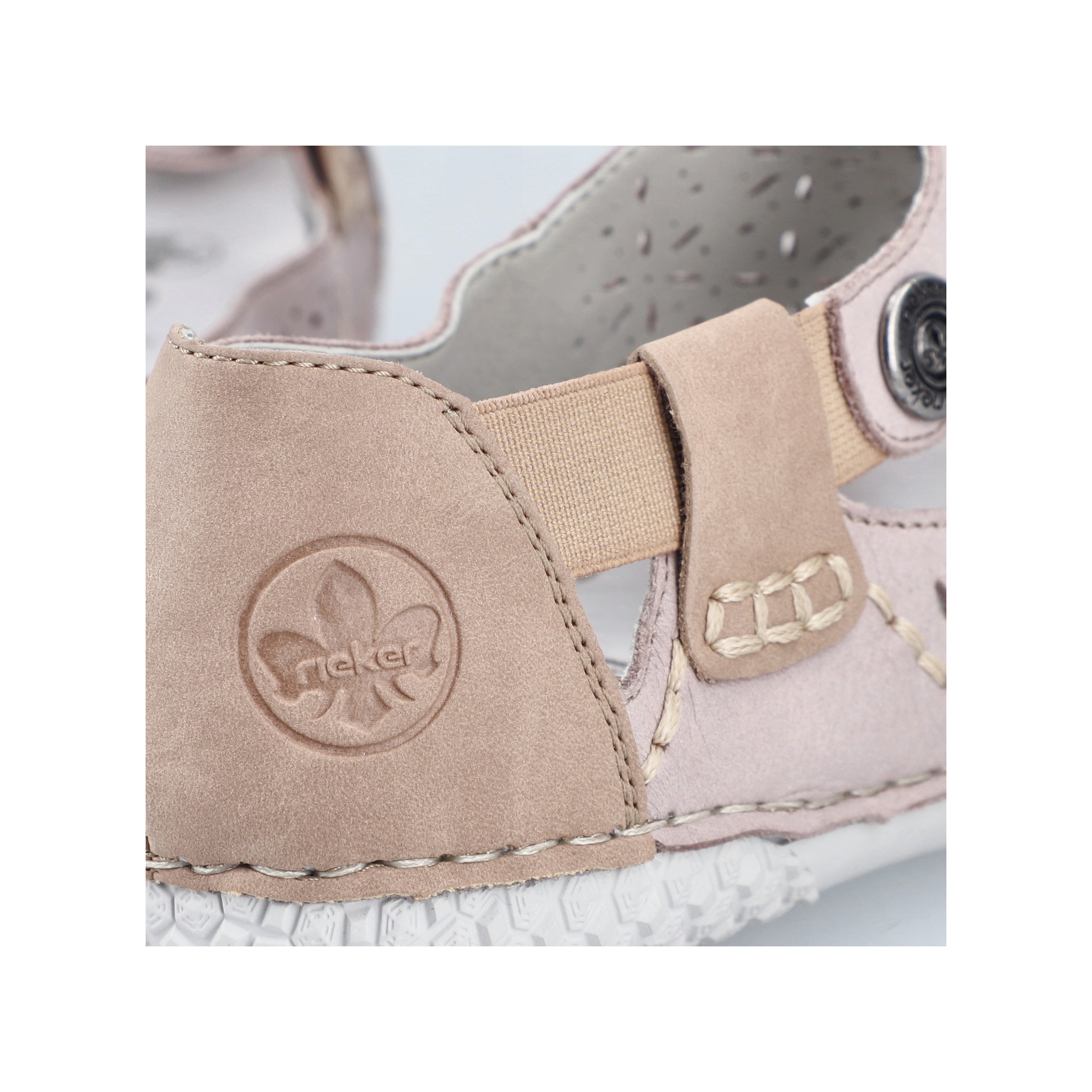 Rieker Riemchenballerina  Schlupfschuh, Slipper mit modischer Perforation