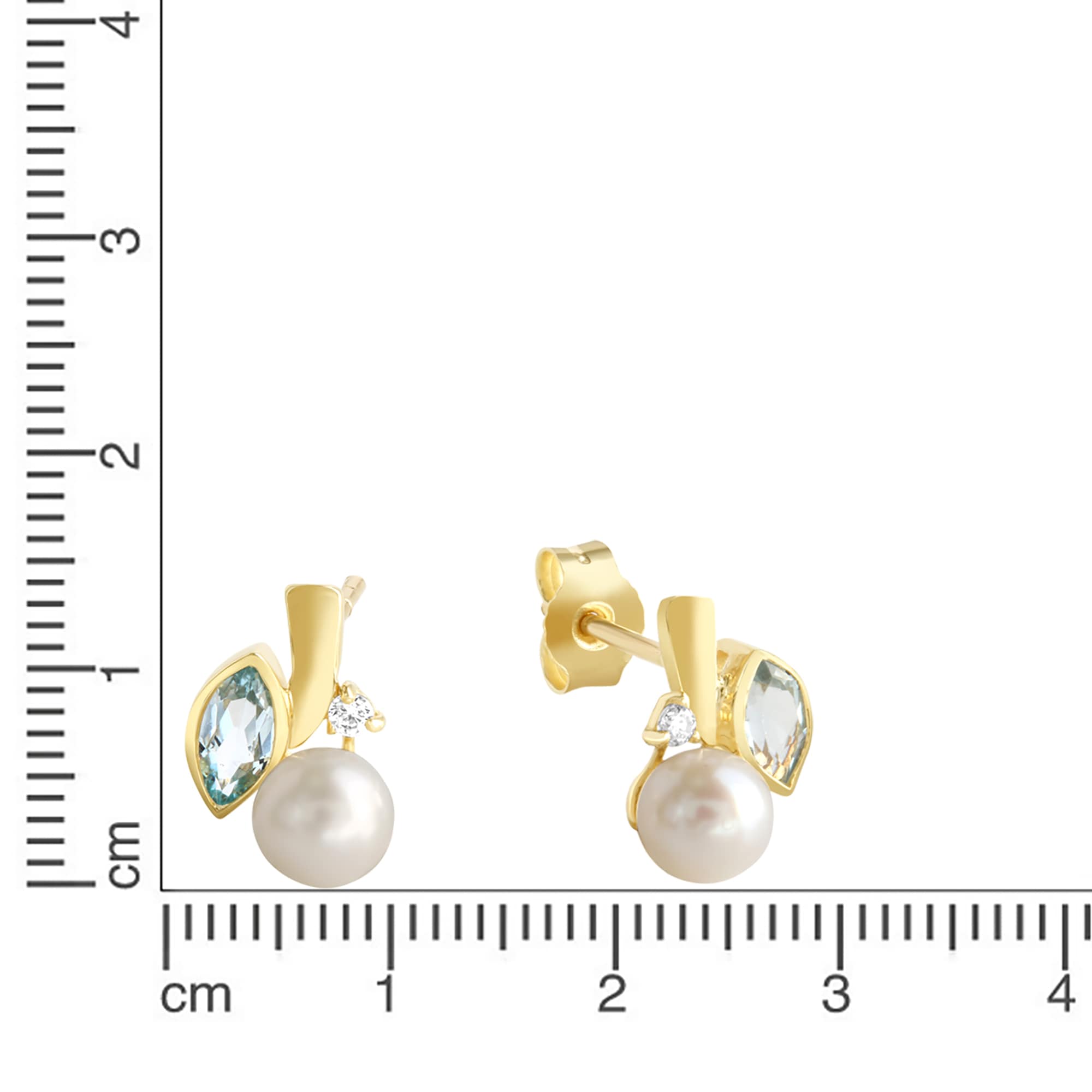 »375 blau Fascination by online Gold | Zirkonia gelb Perle« weiß Ohrstecker Topas Ellen bestellen BAUR Paar K.