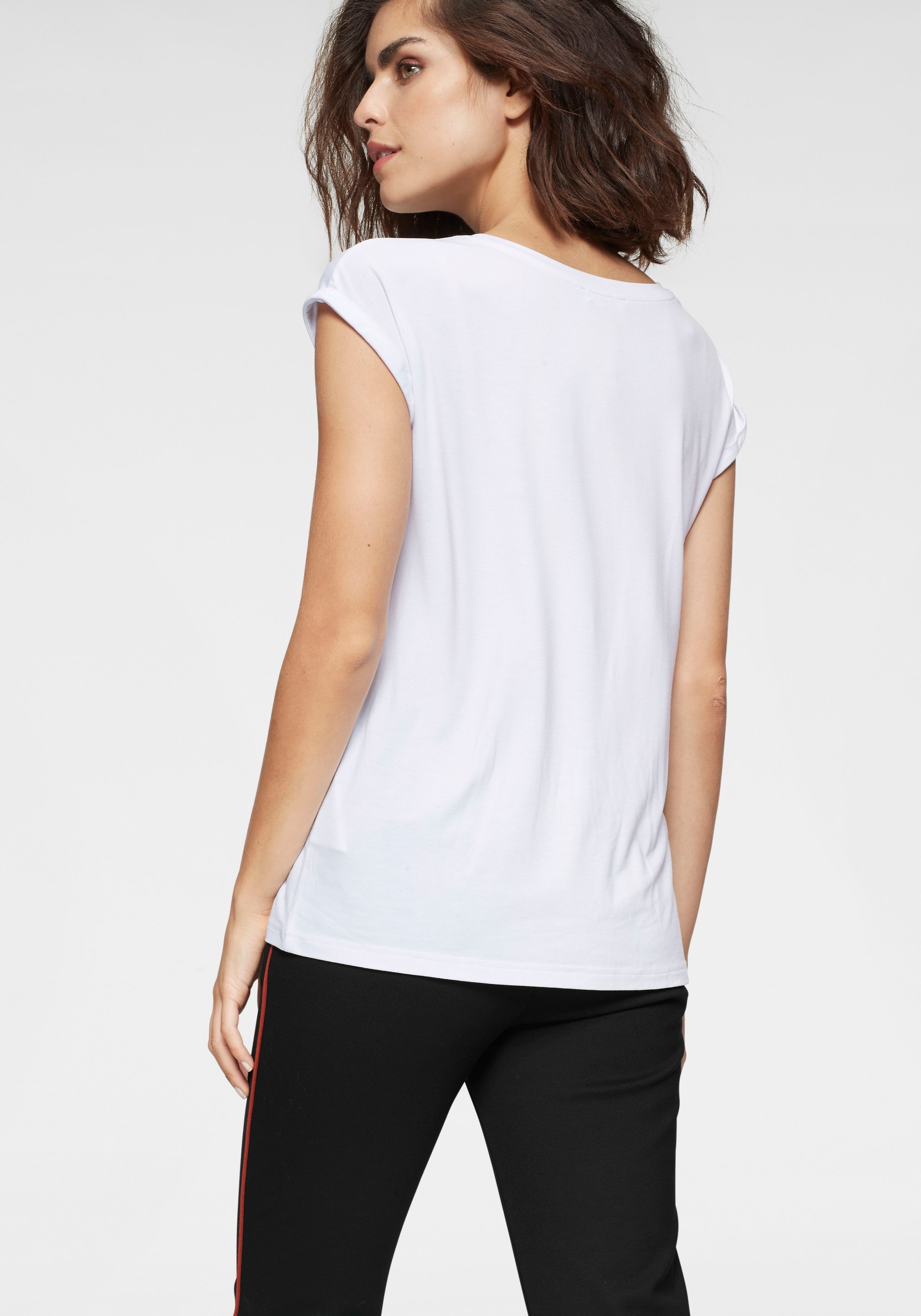 Tamaris T-Shirt, mit verkürzten Ärmeln günstig online kaufen