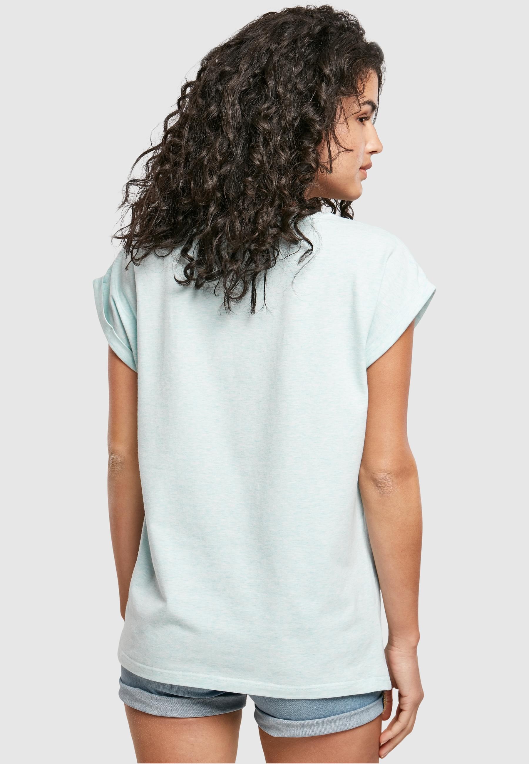 URBAN CLASSICS Kurzarmshirt »Urban Classics Damen Ladies Color Melange Extended Shoulder Tee«, (1 tlg.)
