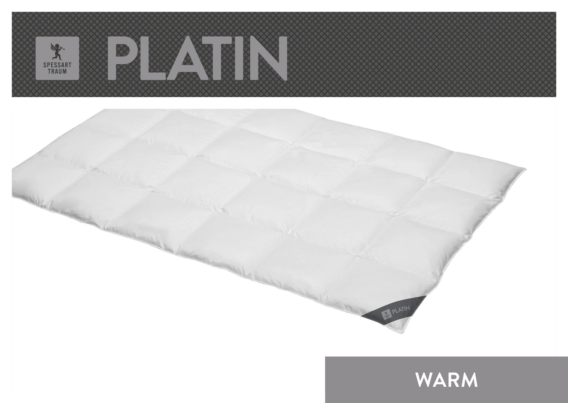 SPESSARTTRAUM Gänsedaunenbettdecke "Platin" warm Füllung 100% Reine weiße Gänsedaunen 1 Stk. tlg. hergestellt in Deutschland, allergikerfreundlich