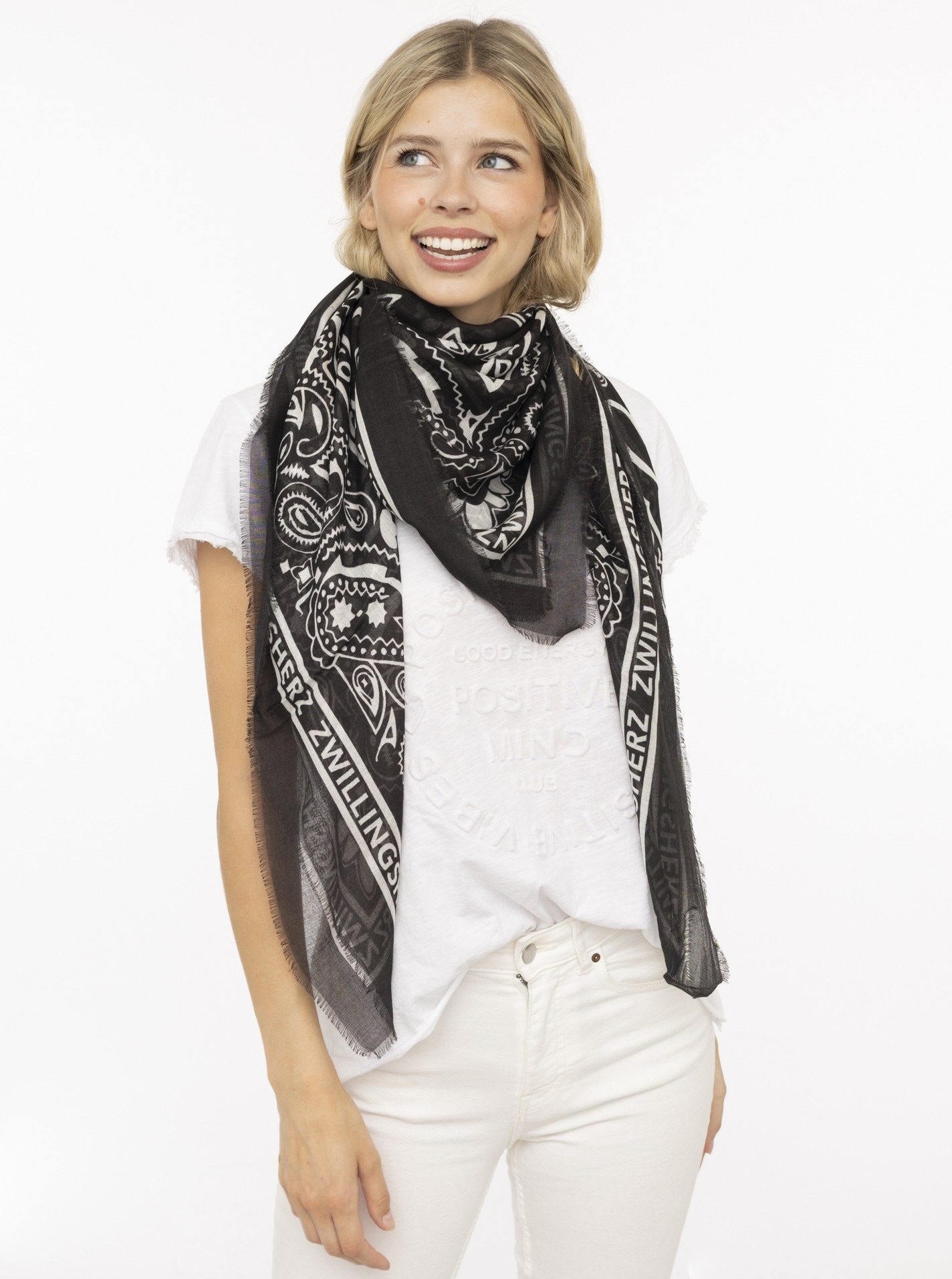 Zwillingsherz Modetuch »"Paisley Pattern"« Paisley Muster, Fransenabschlüsse rundum, leichtes Material