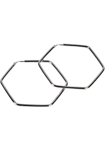 Paar Creolen »Schmuck Geschenk Silber 925 Ohrringe Hexagon«, (inkl. Putztuch)