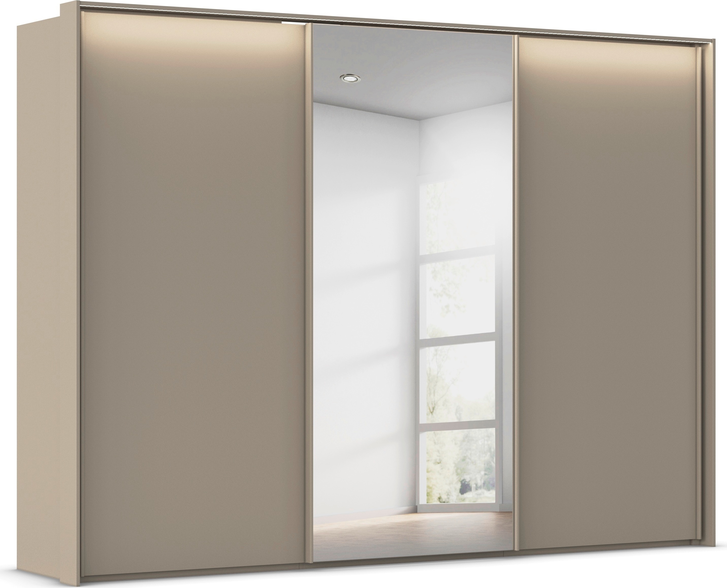 rauch Kleiderschrank "Schwebetürenschrank Schrank Garderobe Ankleide Schlafzimmer TARO" in 3 verschiedenen Ausstattungen BASIC/CLASSIC/PREMIUM (SOFT-CLOSE), 4 Breiten, optional Passepartout mit/ohne Beleuchtung MADE IN GERMANY