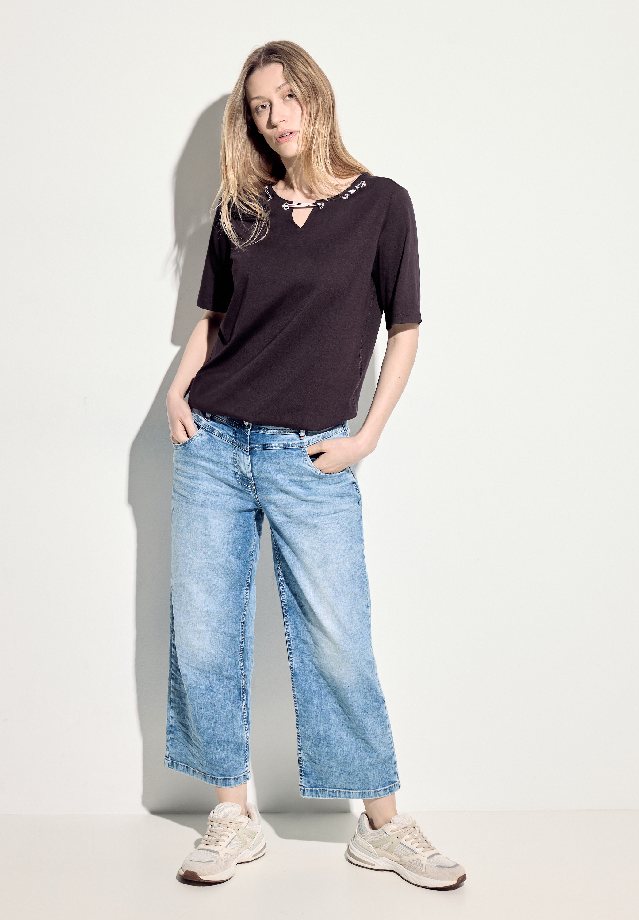 Cecil T-Shirt, mit buntem Stringdetail
