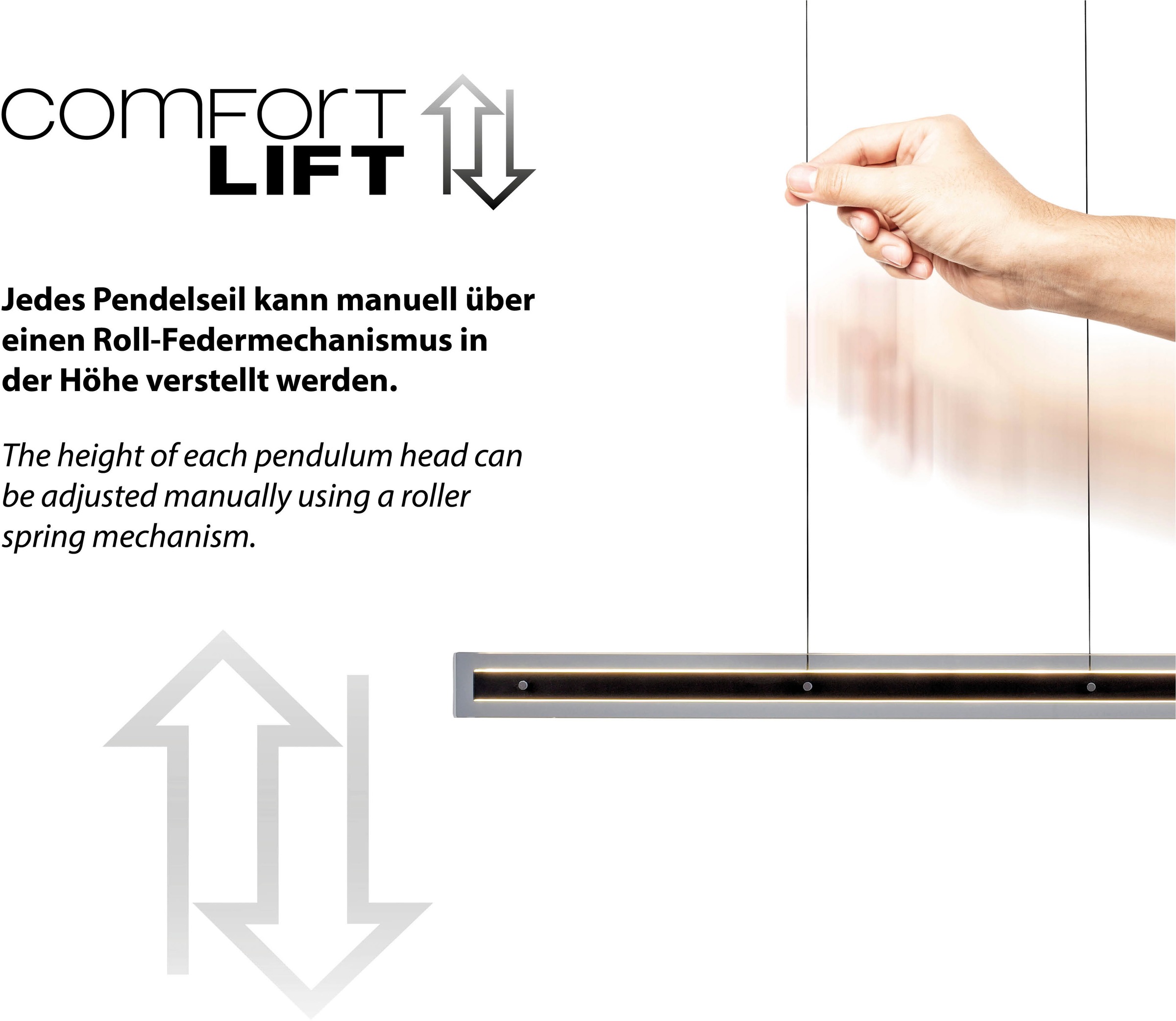 SCHÖNER WOHNEN-Kollektion LED Pendelleuchte »LENA« LED-Board 1 Stk. Warmweiß SCHÖNER WOHNEN Kollektion, 3-Stufen Dimmfunktion, Up-und Downlight