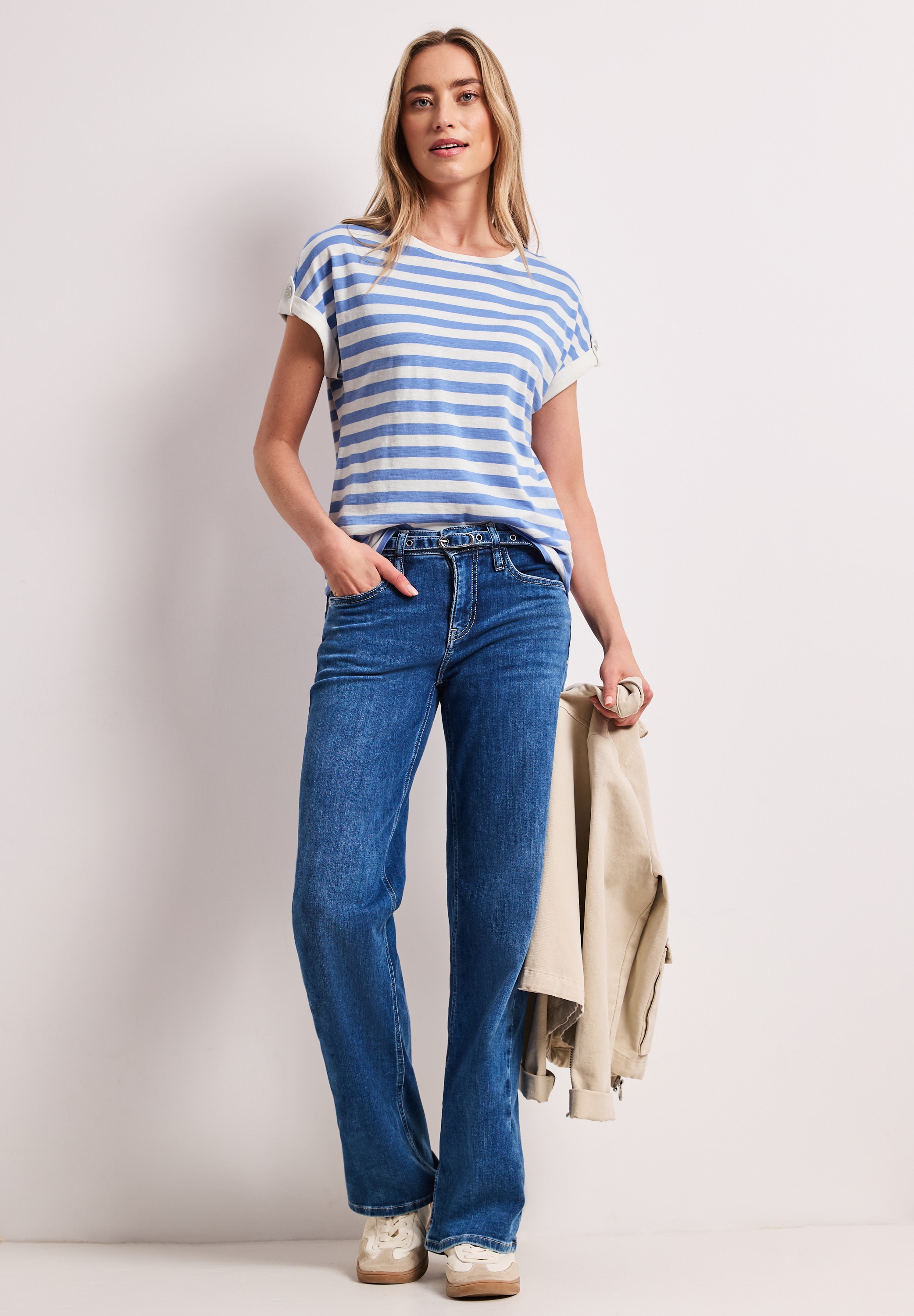 STREET ONE Rundhalsshirt im Streifen-Design