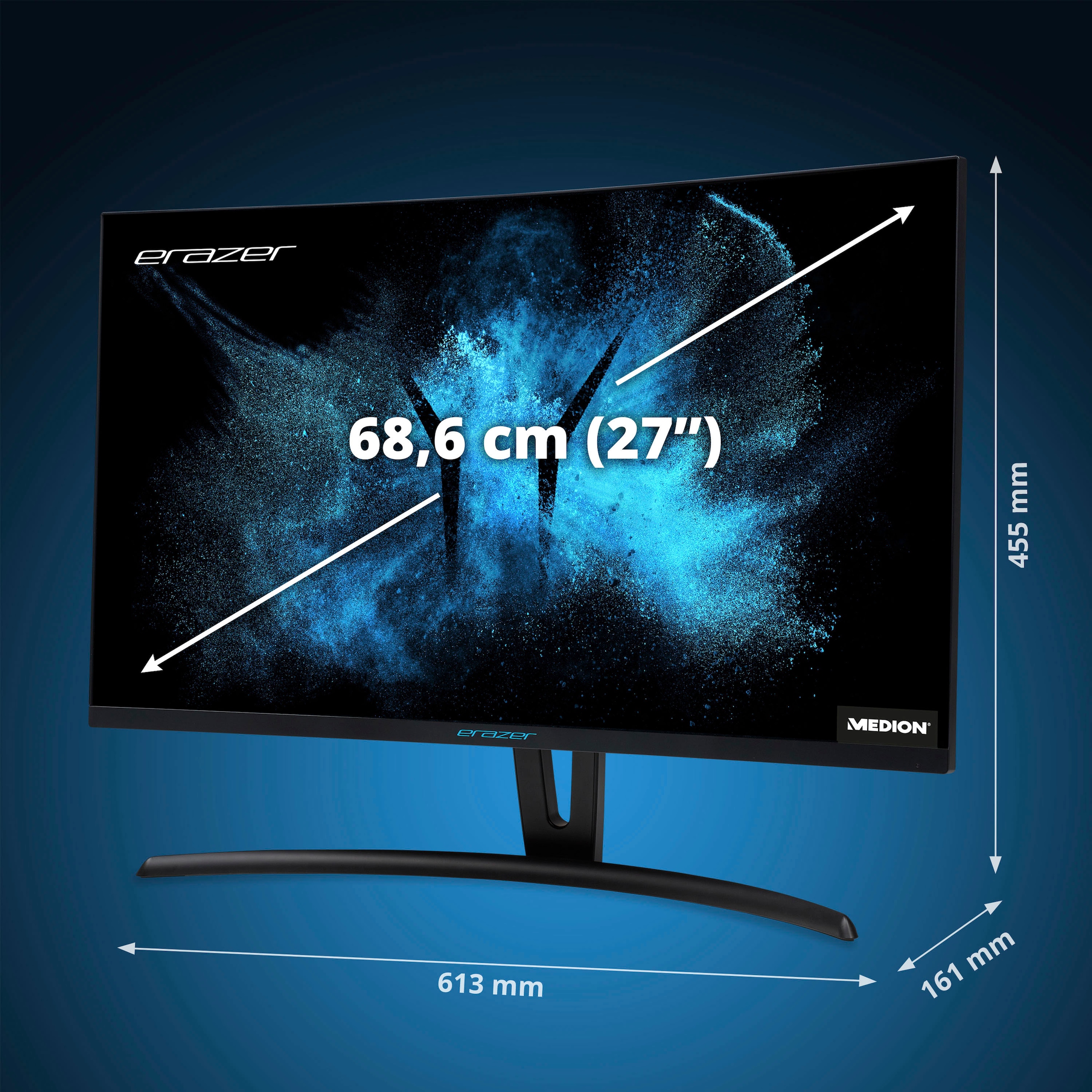 Medion® Gaming-Monitor »ERAZER® X52773 (MD 21473)«, 69 cm/27 Zoll, 2560 x 1440 px, QHD, 1 ms Reaktionszeit, 144 Hz