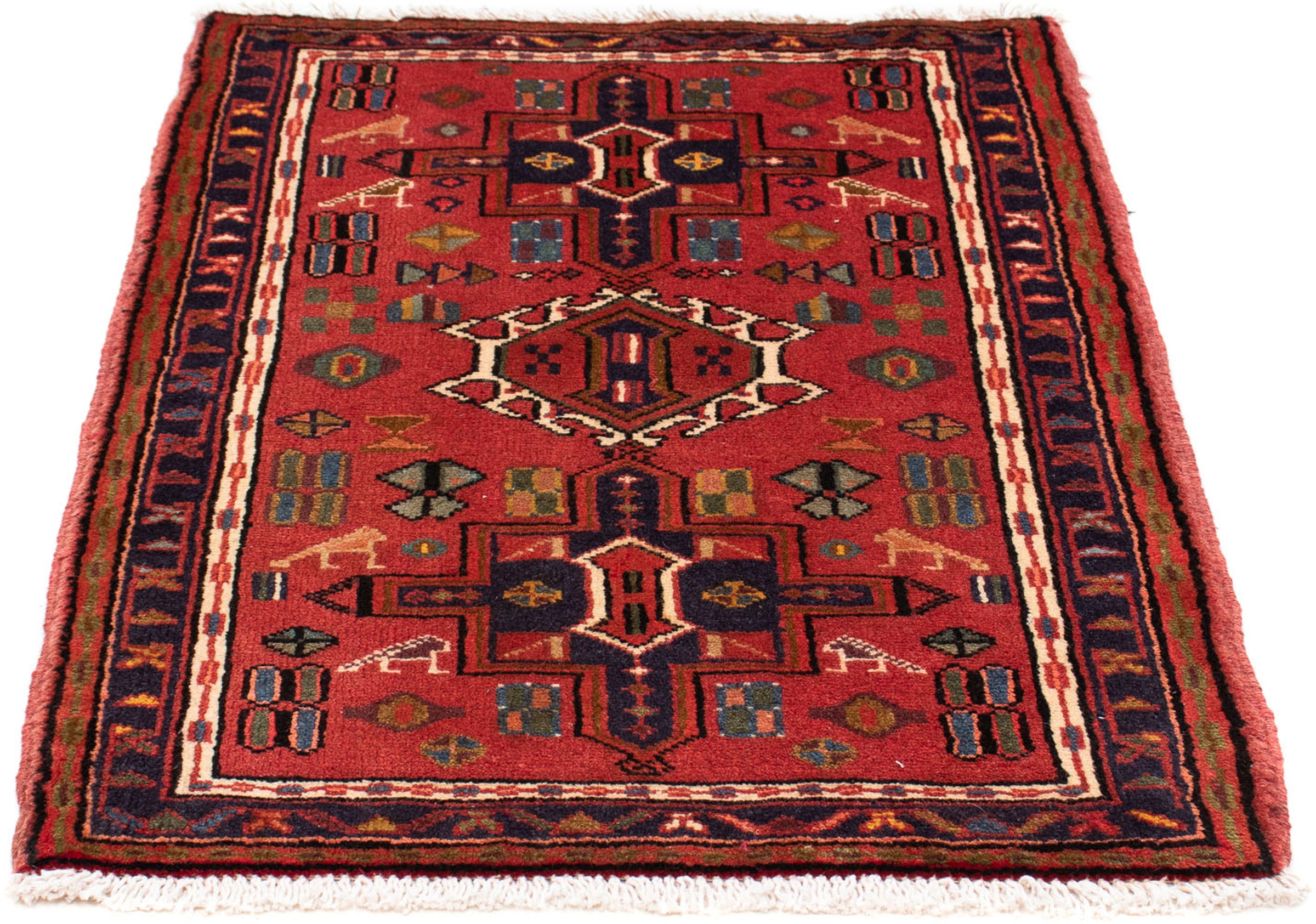 morgenland Orientteppich "Perser - Nomadic - 98 x 70 cm - dunkelrot", rechteckig, 10 mm Höhe, Wohnzimmer, Handgeknüpft, 