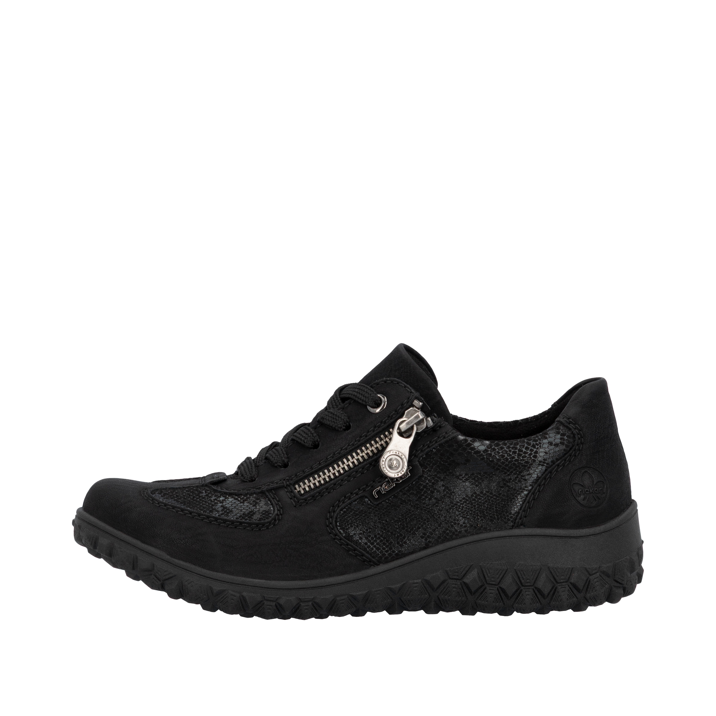 Rieker Keilsneaker, Schnürschuh, Halbschuh, Freizeitsneaker mit Reißverschluss