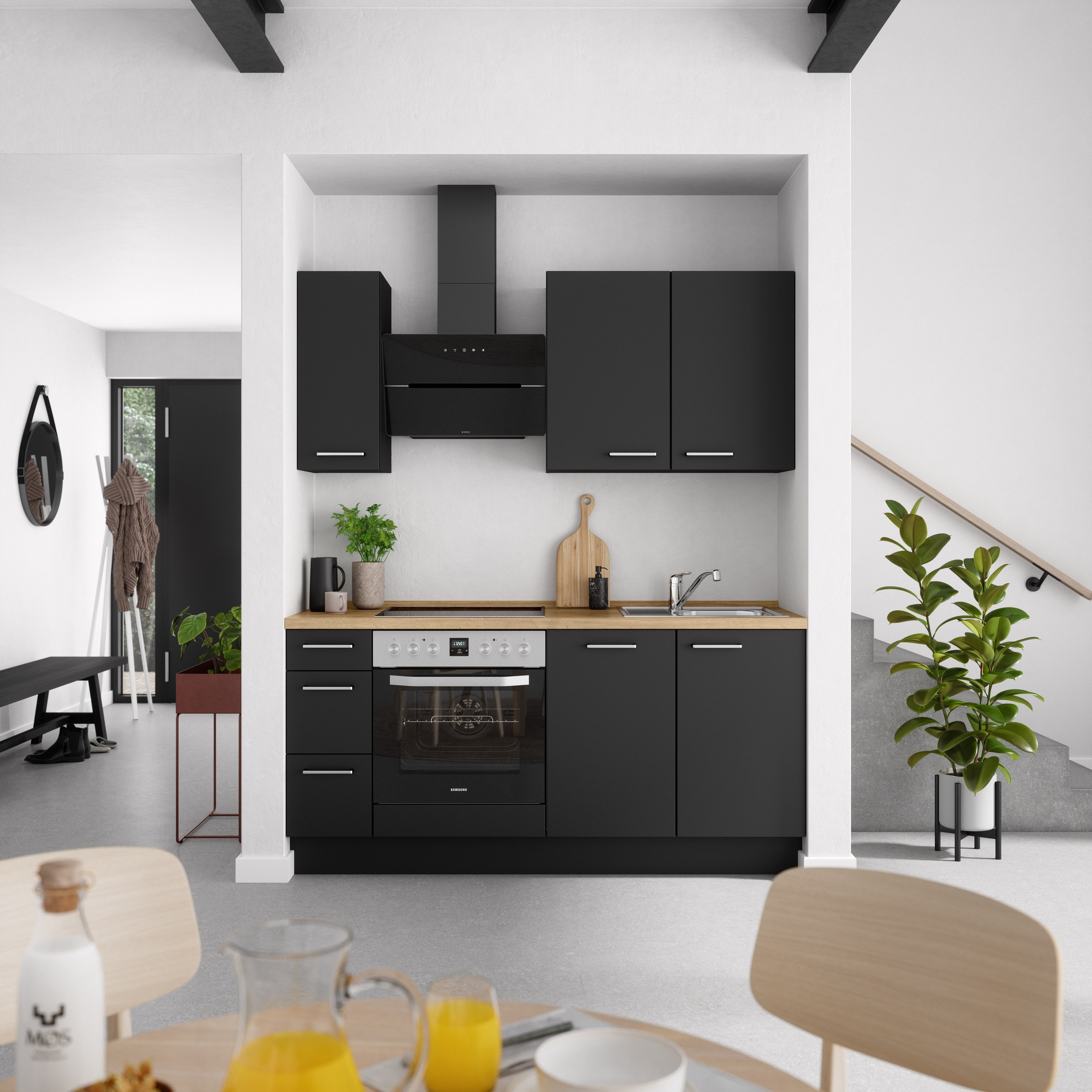 nobilia® Küchenzeile »"Touch II"«, vormontiert, Ausrichtung wählbar, Breite 180 cm, wahlw. mit E-Geräten