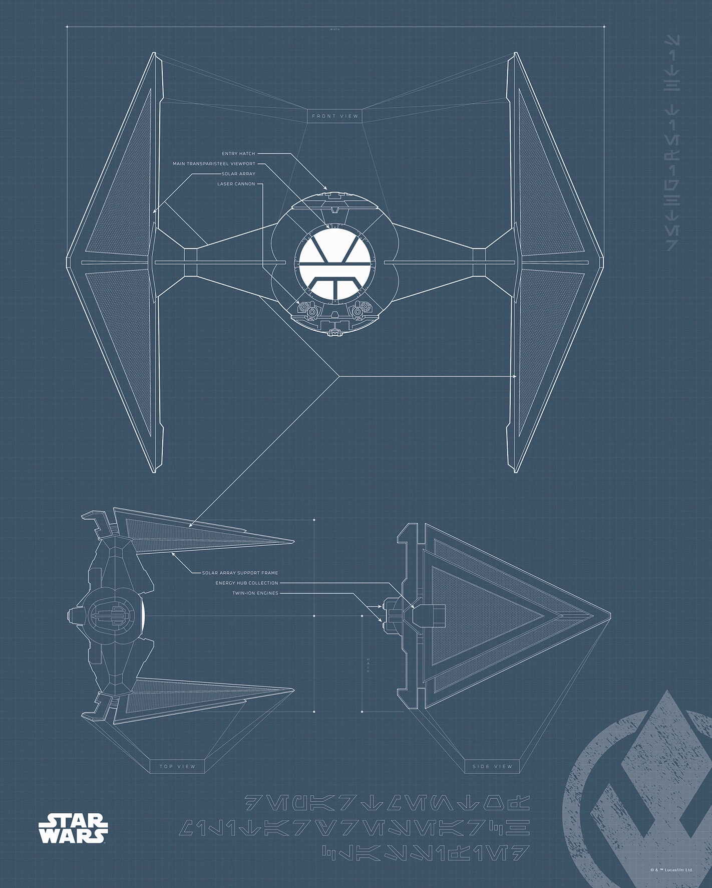 Komar Bild "Star Wars Blueprint Sith TIE-Fighter", Star Wars, (1 St.), Wand günstig online kaufen