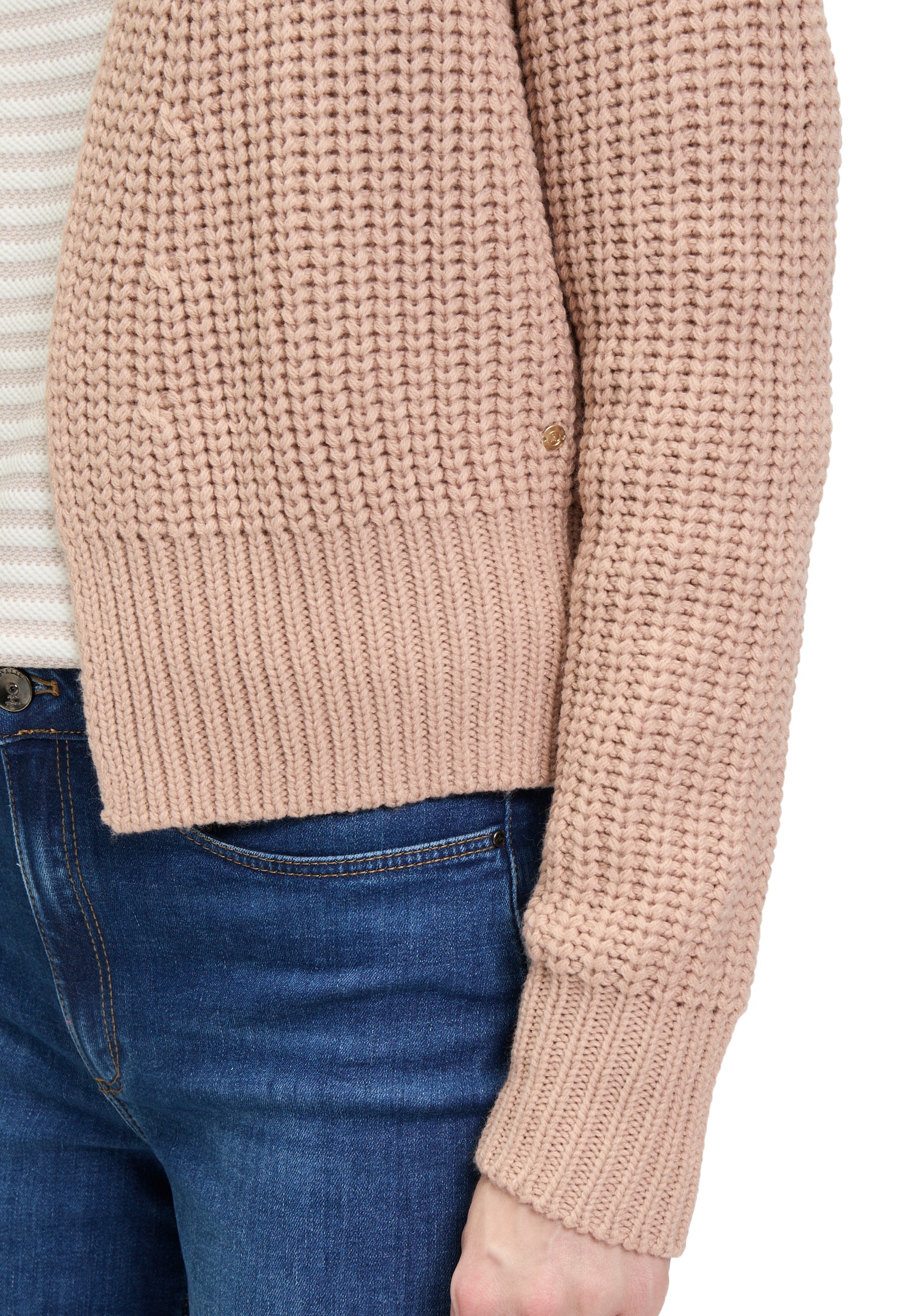Betty&Co Strickjacke »Betty & Co Damen Grobstrickjacke ohne Verschluss«, Rippbündchen