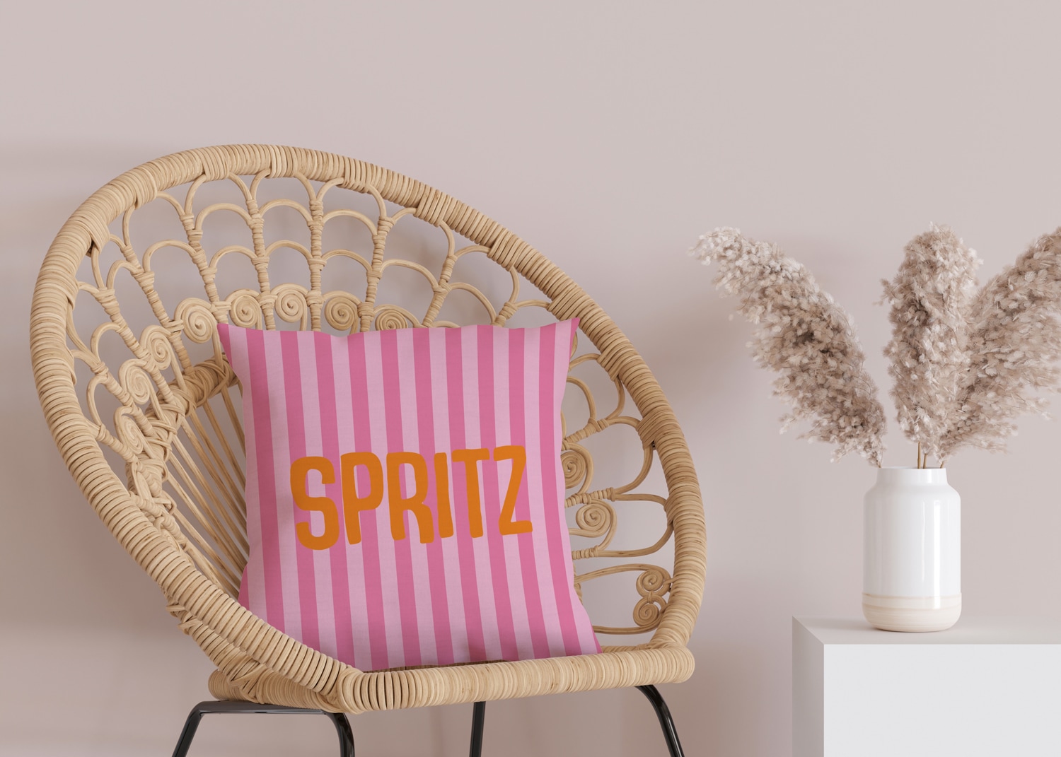 queence Dekokissen »Spritz gestreift«, Beidseitig bedruckte Kissenhülle, Kissen 40x40cm, inkl. Reißverschluss