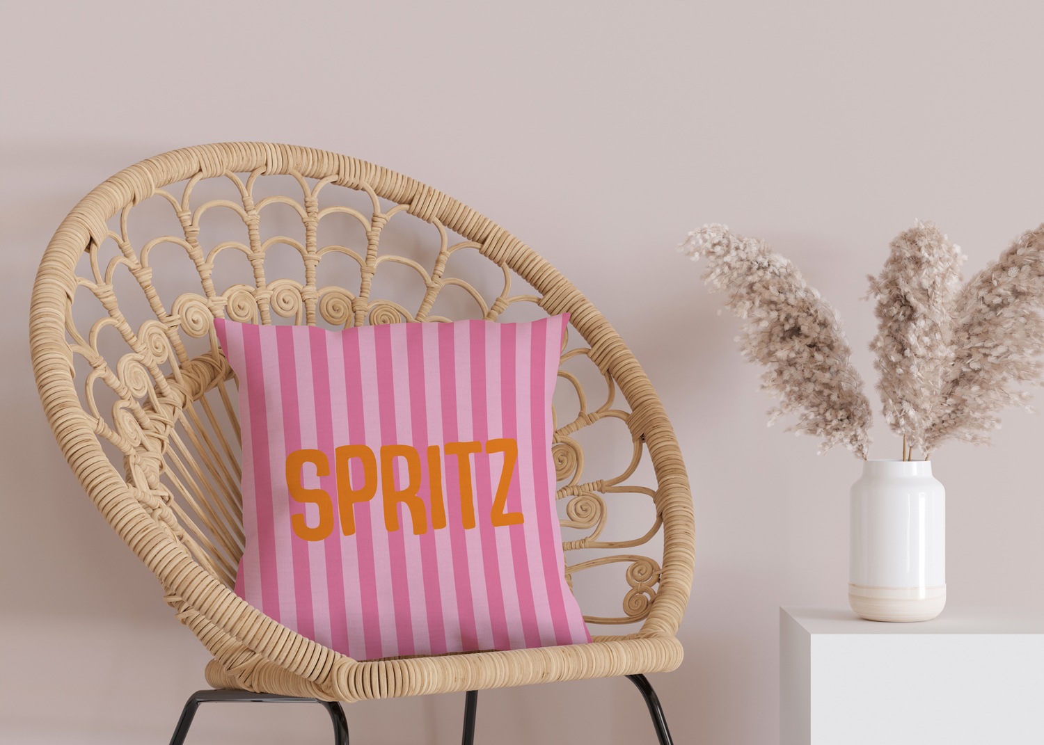 queence Dekokissen "Spritz gestreift" Beidseitig bedruckte Kissenhülle, Kis günstig online kaufen