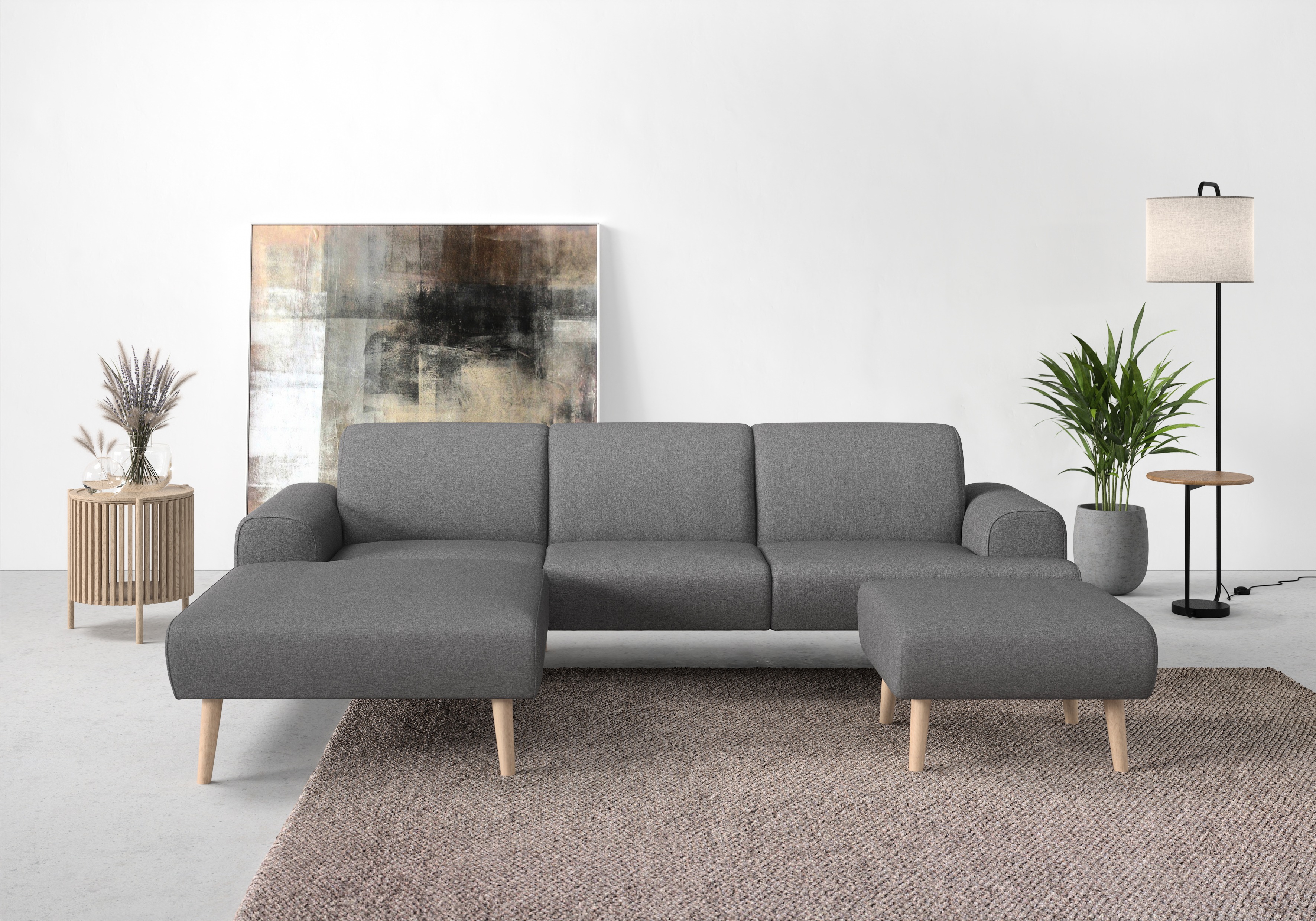 Thumbnail - Home affaire Ecksofa "Swift Scandic Design, Federkern für hohen Sitzkomfort, L-Form" Federkern-Polsterung, B/T/H: 292/83...