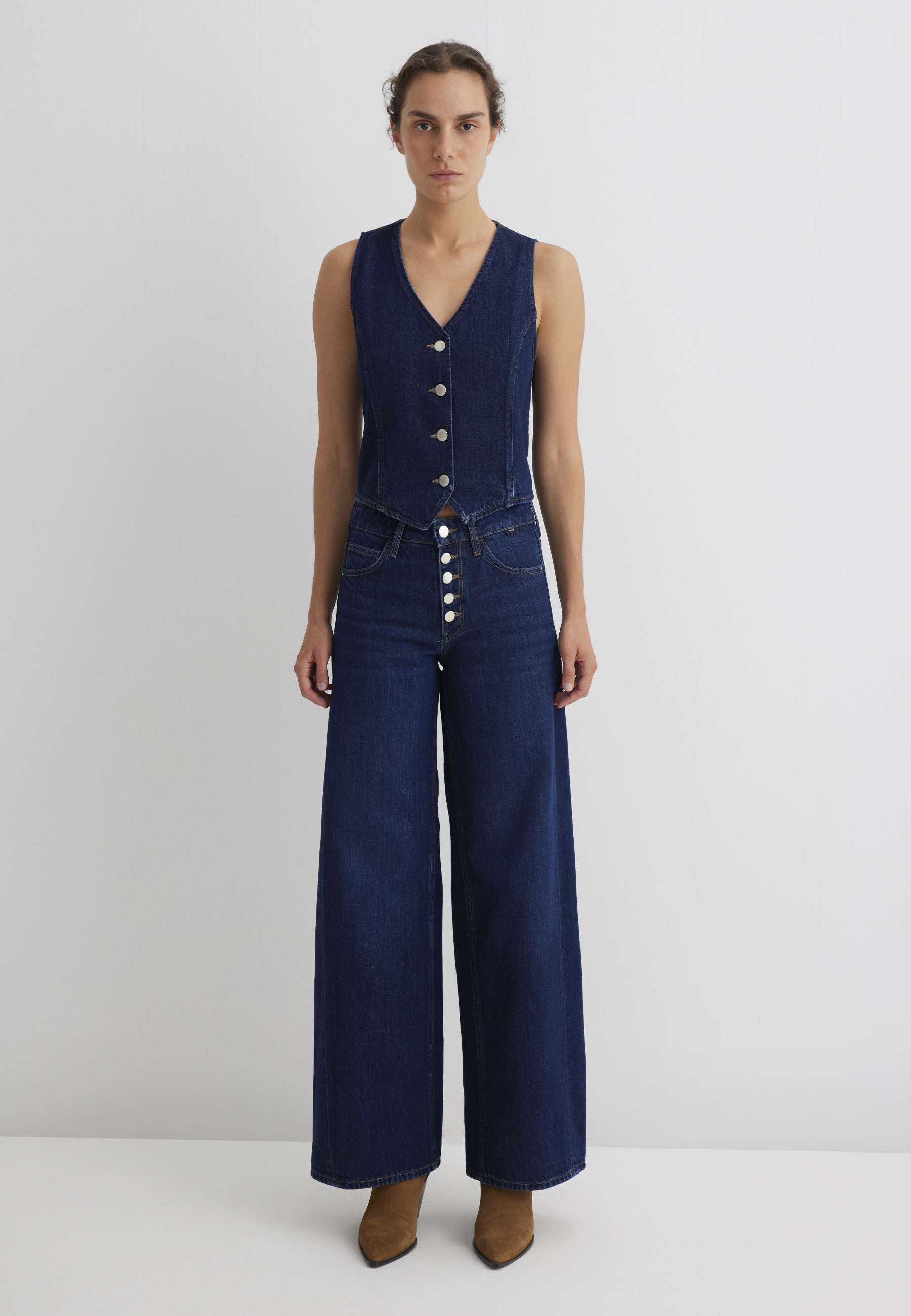 Thumbnail - Mavi Weite Jeans "SIENA BUTTON UP" Wide Leg Jeans