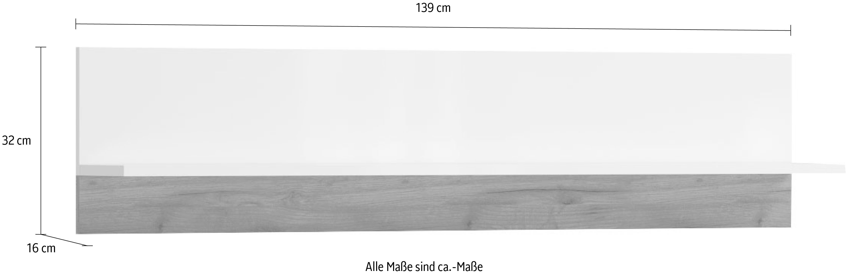 Thumbnail - PLACES OF STYLE Wandregal "Stela" weiss UV-lackierte Front, Breite: 139 cm