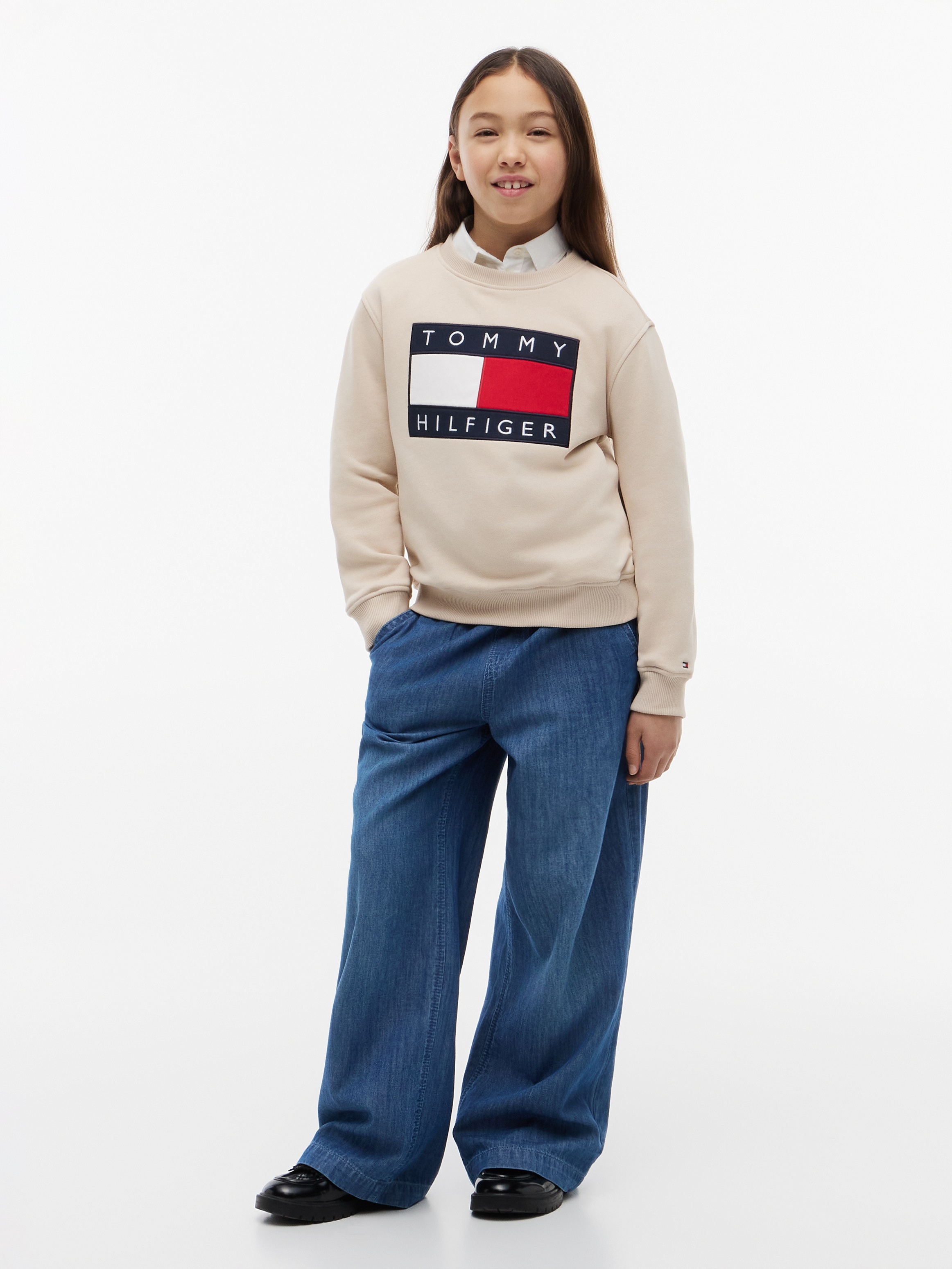 Tommy Hilfiger Sweatshirt , Regular Fit, Kinder bis 16 Jahre, Logo-Applikation
