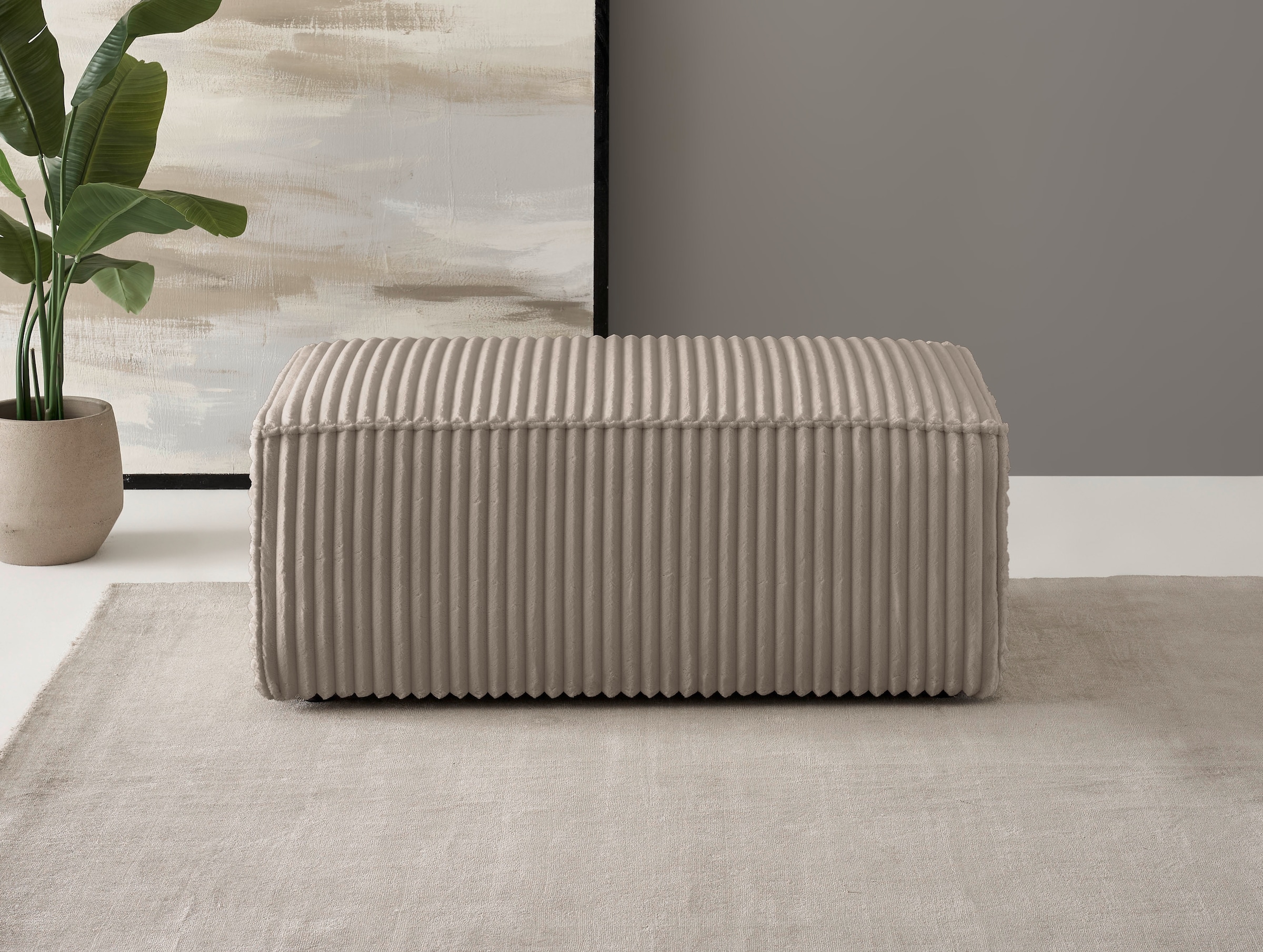 OTTO home Hocker "FINNLEY, Polsterhocker in Bouclé, Struktur fein u. Mega C günstig online kaufen