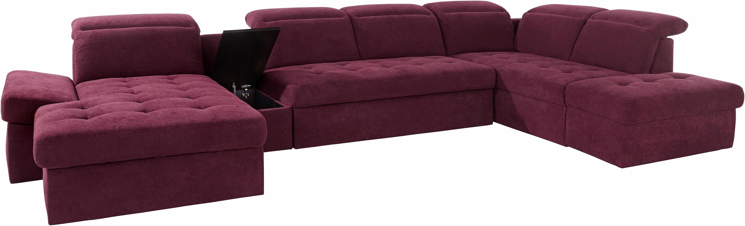 sit&more Wohnlandschaft »Stardust U-Form«, inklusive Kopfteilverstellung, Armlehnenfunktion und Tischelement