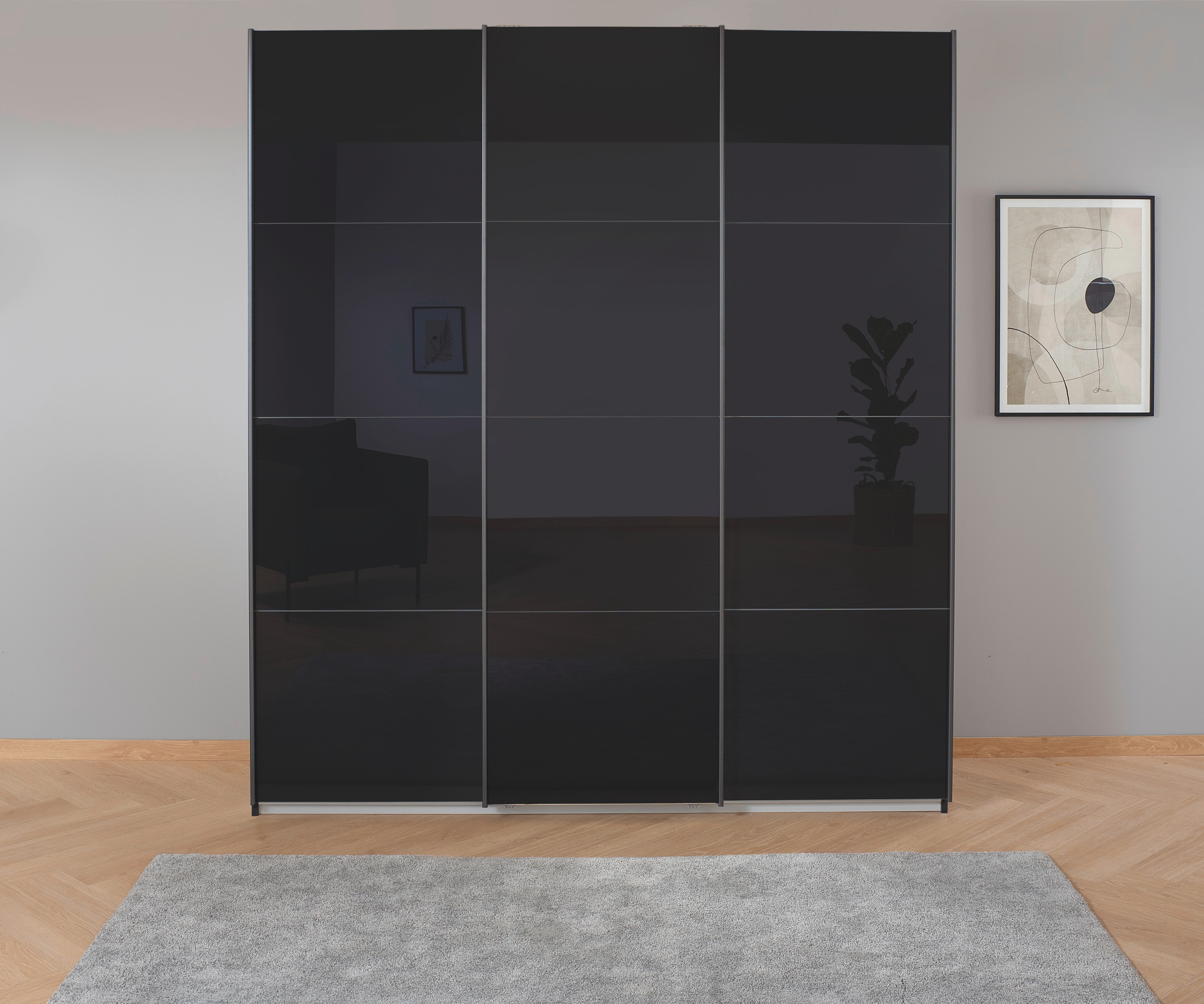 OTTO home Kleiderschrank "Mehrzweckschrank Aktenschrank Möbel Mietswohnung Schlafzimmer KOLUNA" 3 Ausstattungen BASIC/CLASSIC/PREMIUM (inkl. SOFT-CLOSE-FUNKTION), Breiten 203/271/315/360 cm Höhen 210/229 Glas-Front MADE IN GERMANY
