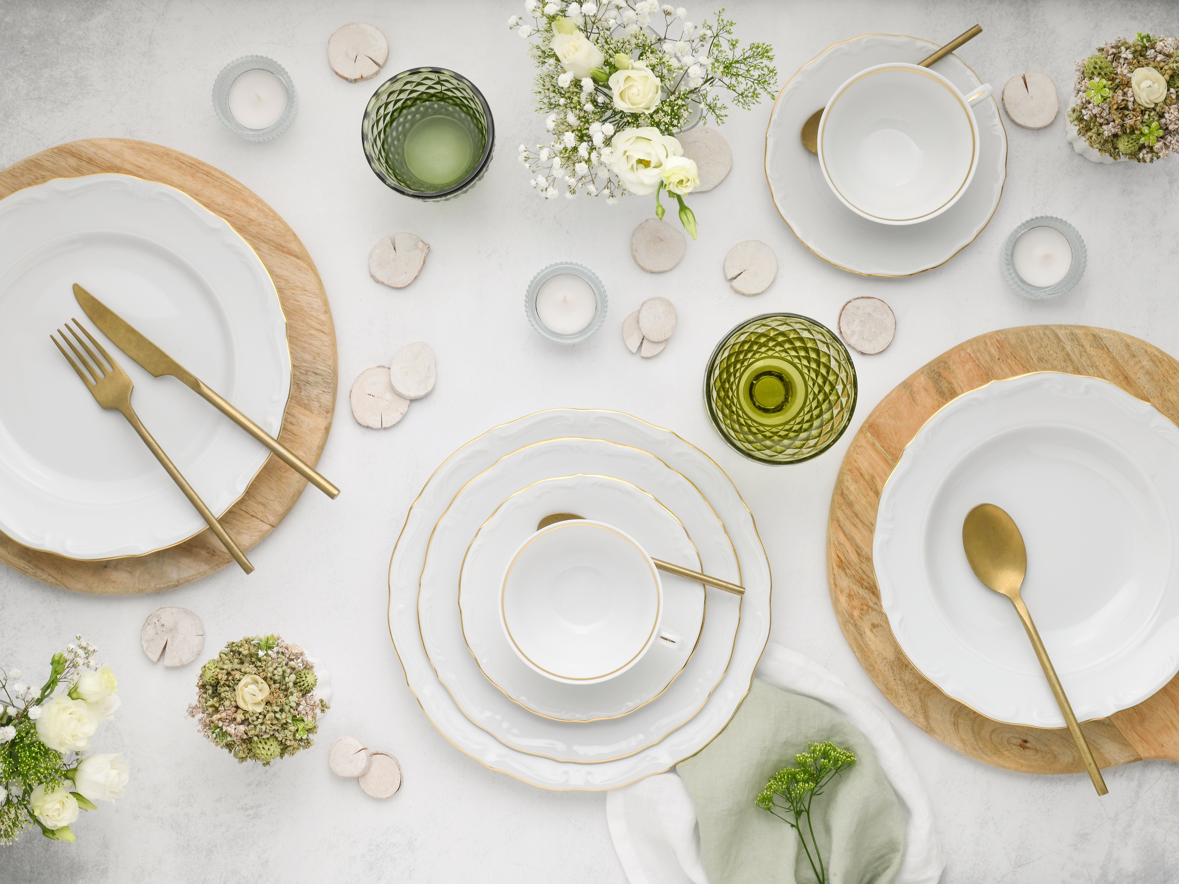 CreaTable Kombiservice »Maria Theresia, Kombi-Service 30-tlg«, (Set, 30 tlg.), Traditionelle Porzellanform