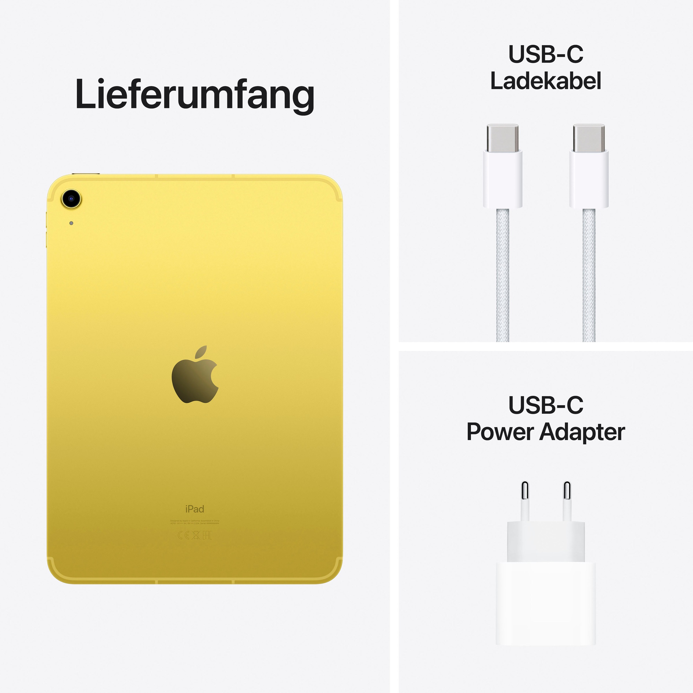 Apple Tablet »iPad Wi-Fi + Cellular 10 Generation inklusive Poweradapter«, (27,68 cm / 10,9 Zoll), iPadOS, 5G,)